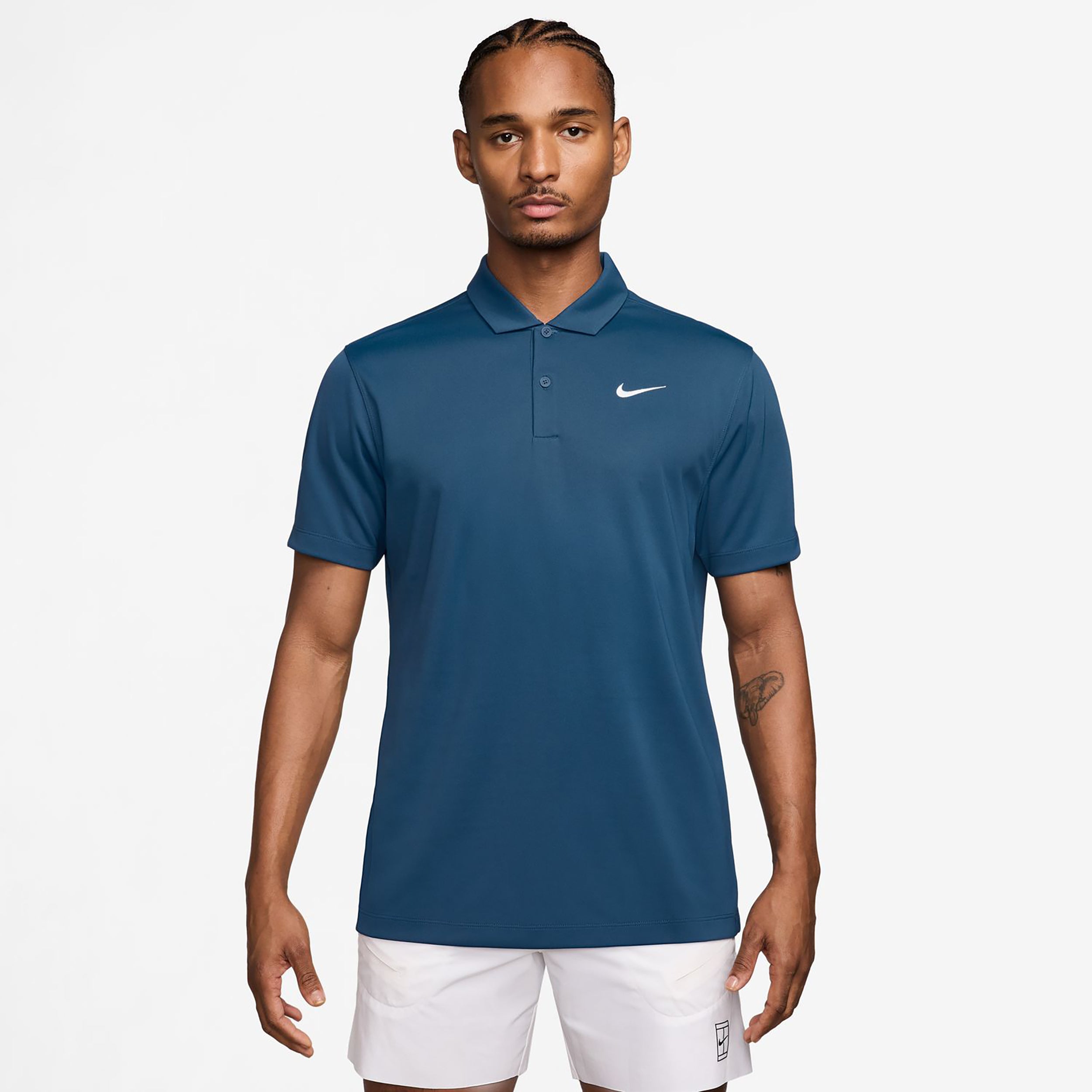 Nike Dri-Fit Victory Court Solid Polo Mężczyźni - petrolowy, biały
