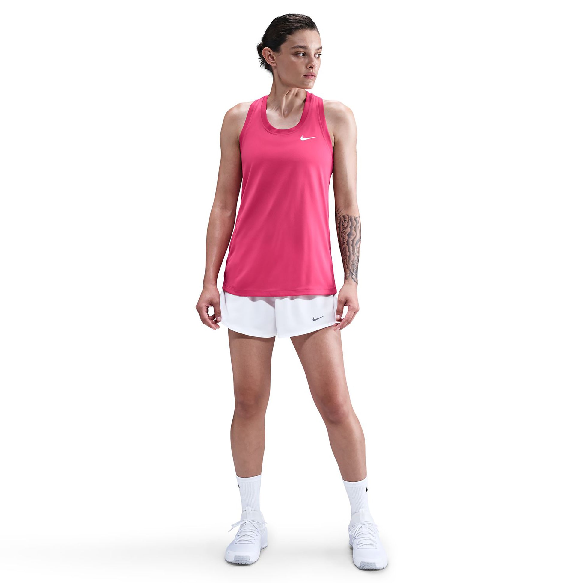 Nike Dri-Fit Regular Racerback Tank top Kobiety - jagoda, biały