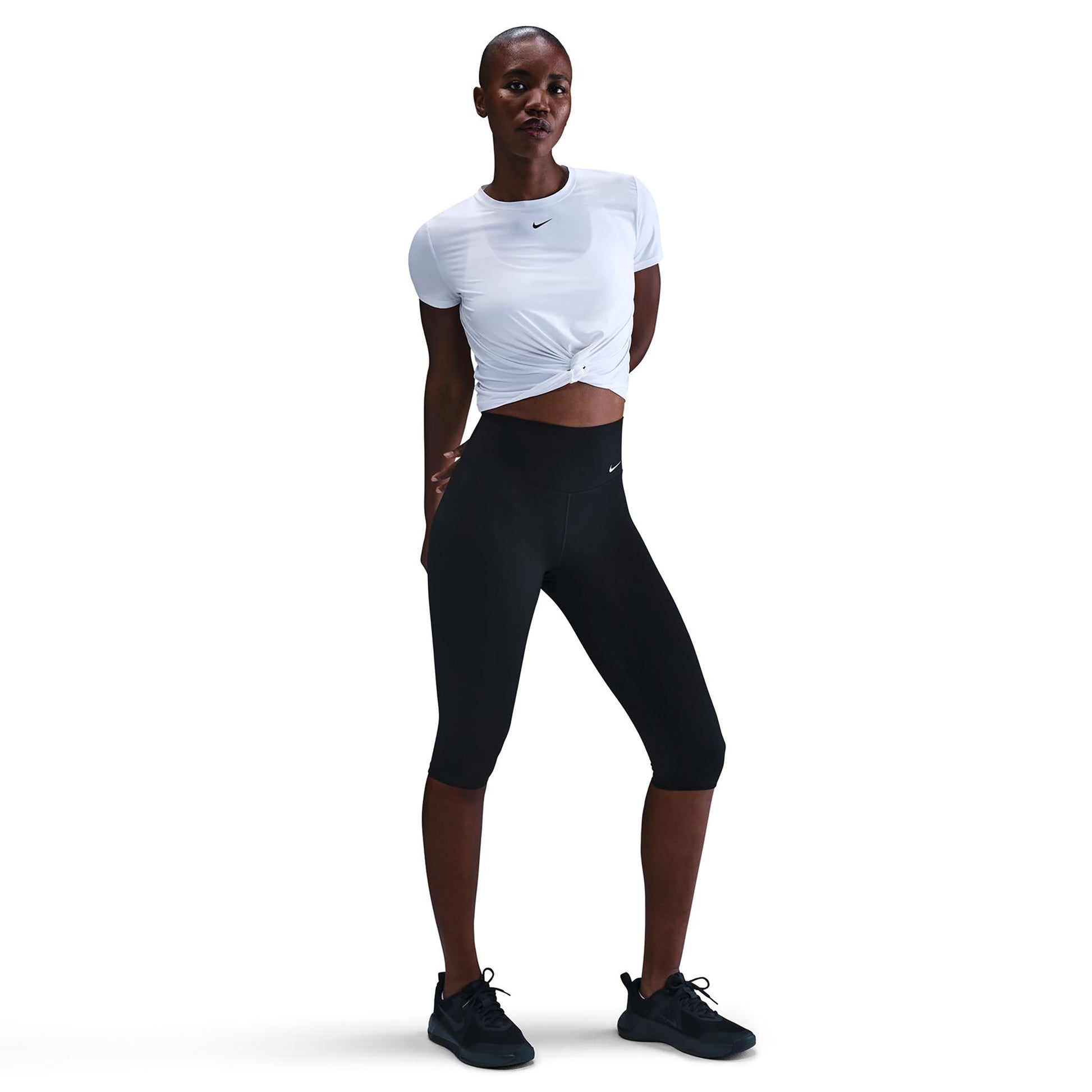 Nike Dri-Fit One Getry Kobiety - czarny, biały