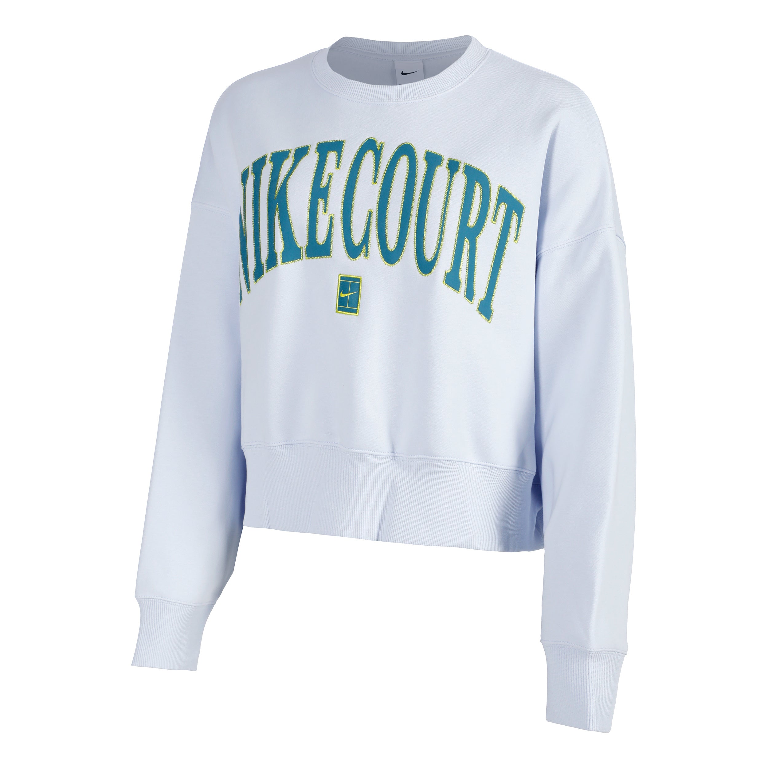Nike Court Heritage Phoenix Fleece Oversized Crew High Rise Bluza Kobiety - jasnoszary,