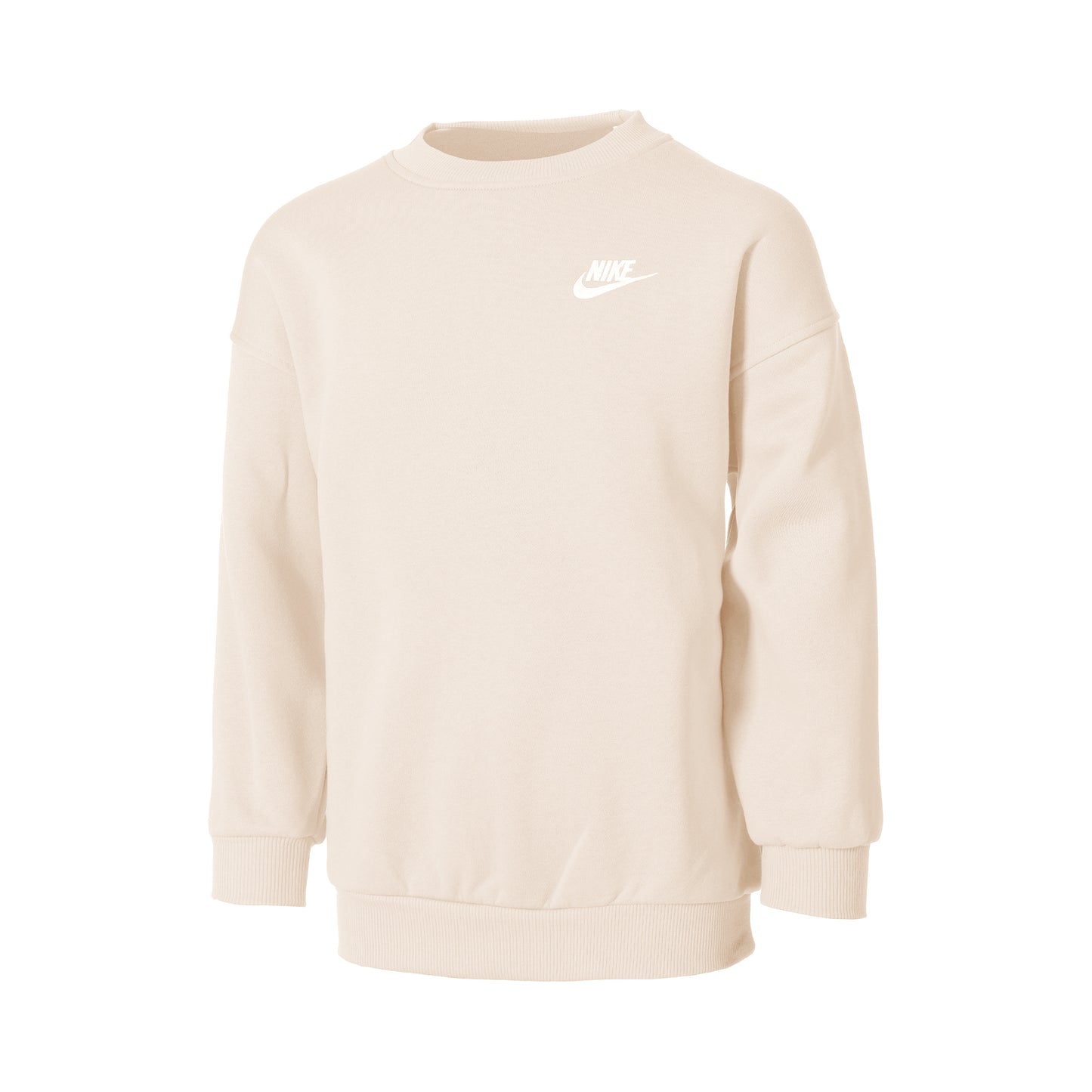 Nike Club Fleece Oversized Crew Bluza Dziewczynki-Beż,Biały