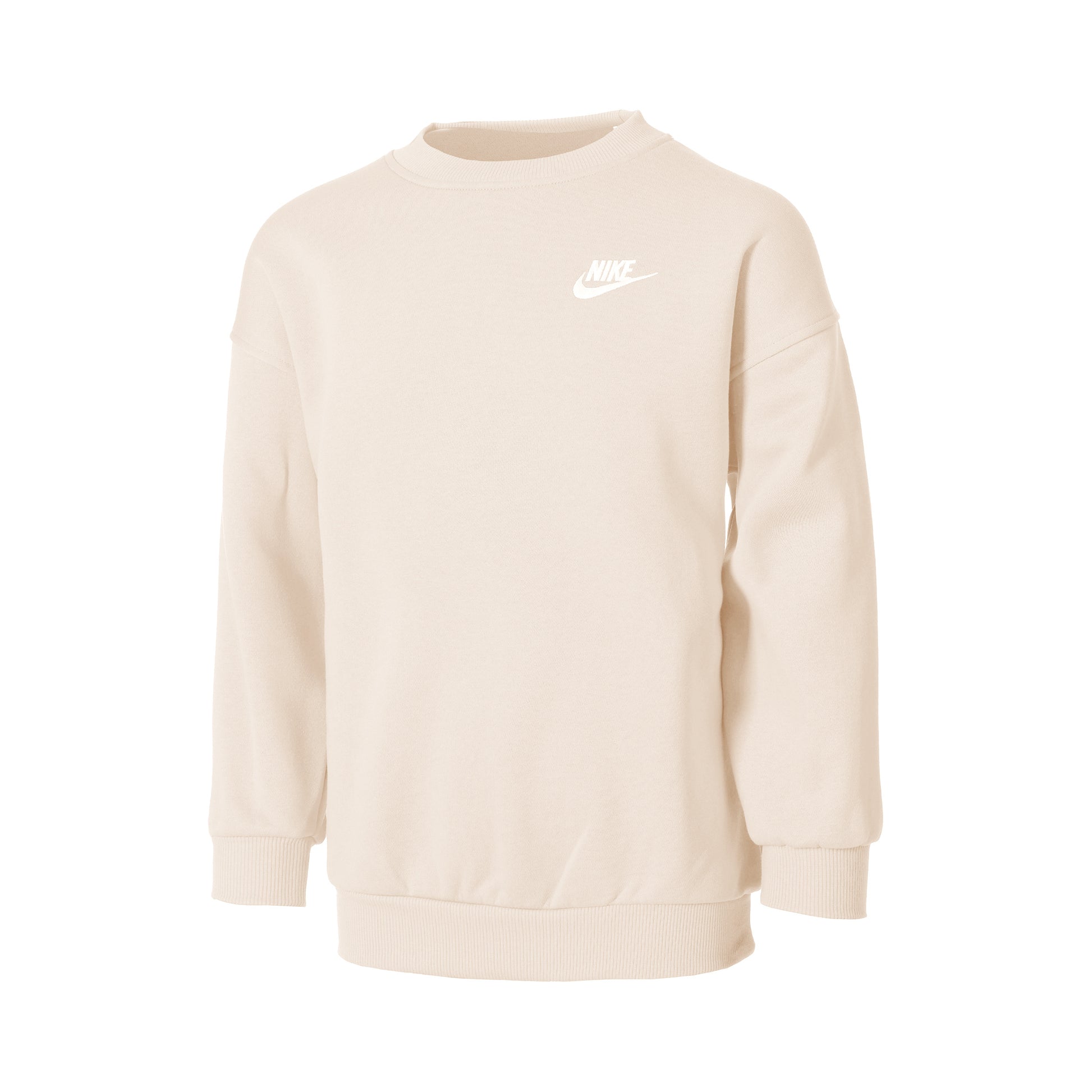 Nike Club Fleece Oversized Crew Bluza Dziewczynki-Beż,Biały