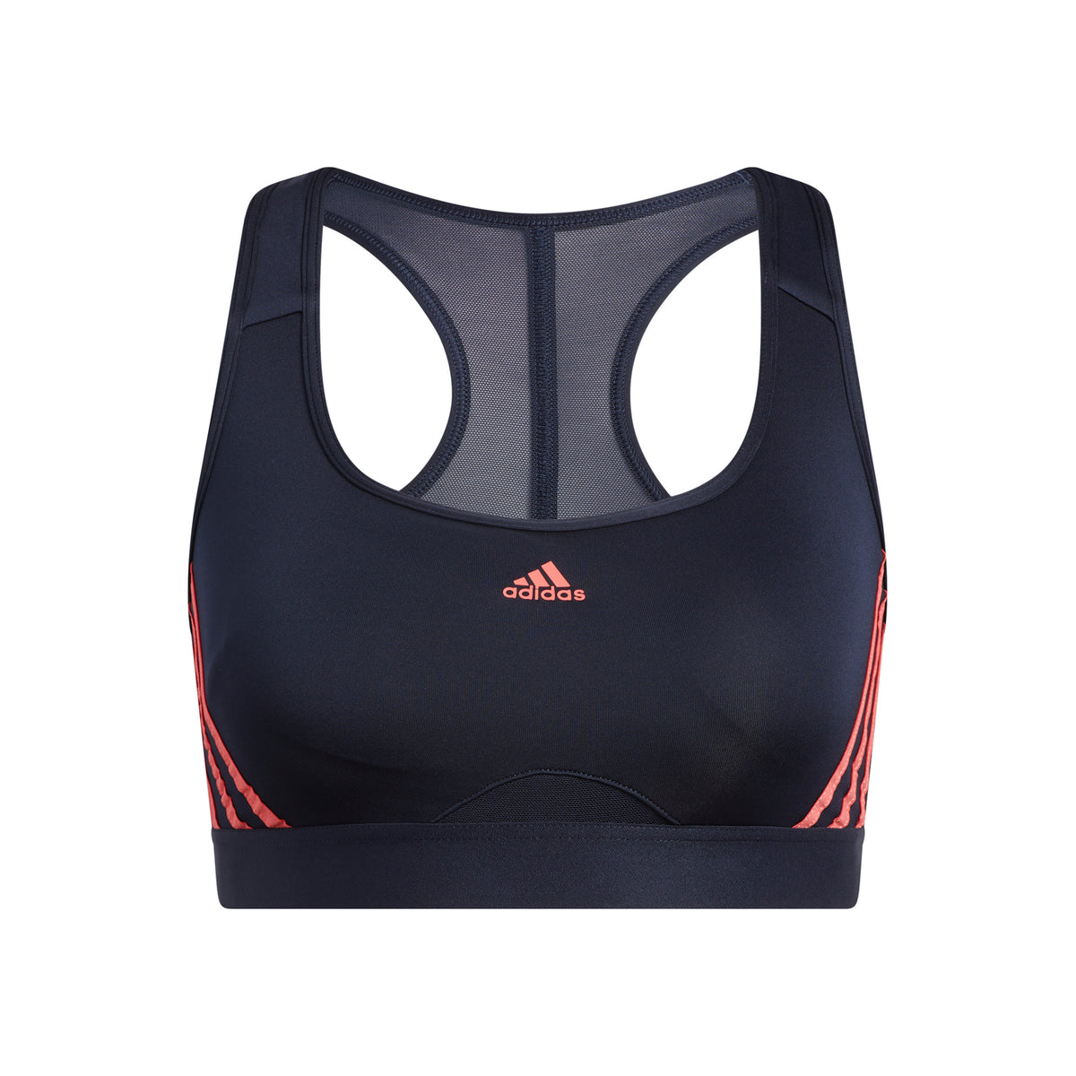 adidas 3Stripes Mid Stripes Brushed Stanik sportowy Kobiety - ciemnoniebieski, różowy