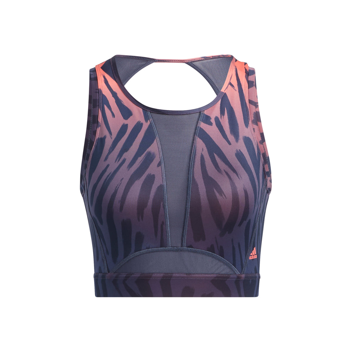 adidas TIGR All over Print Stanik sportowy Kobiety - ciemnoniebieski, koral