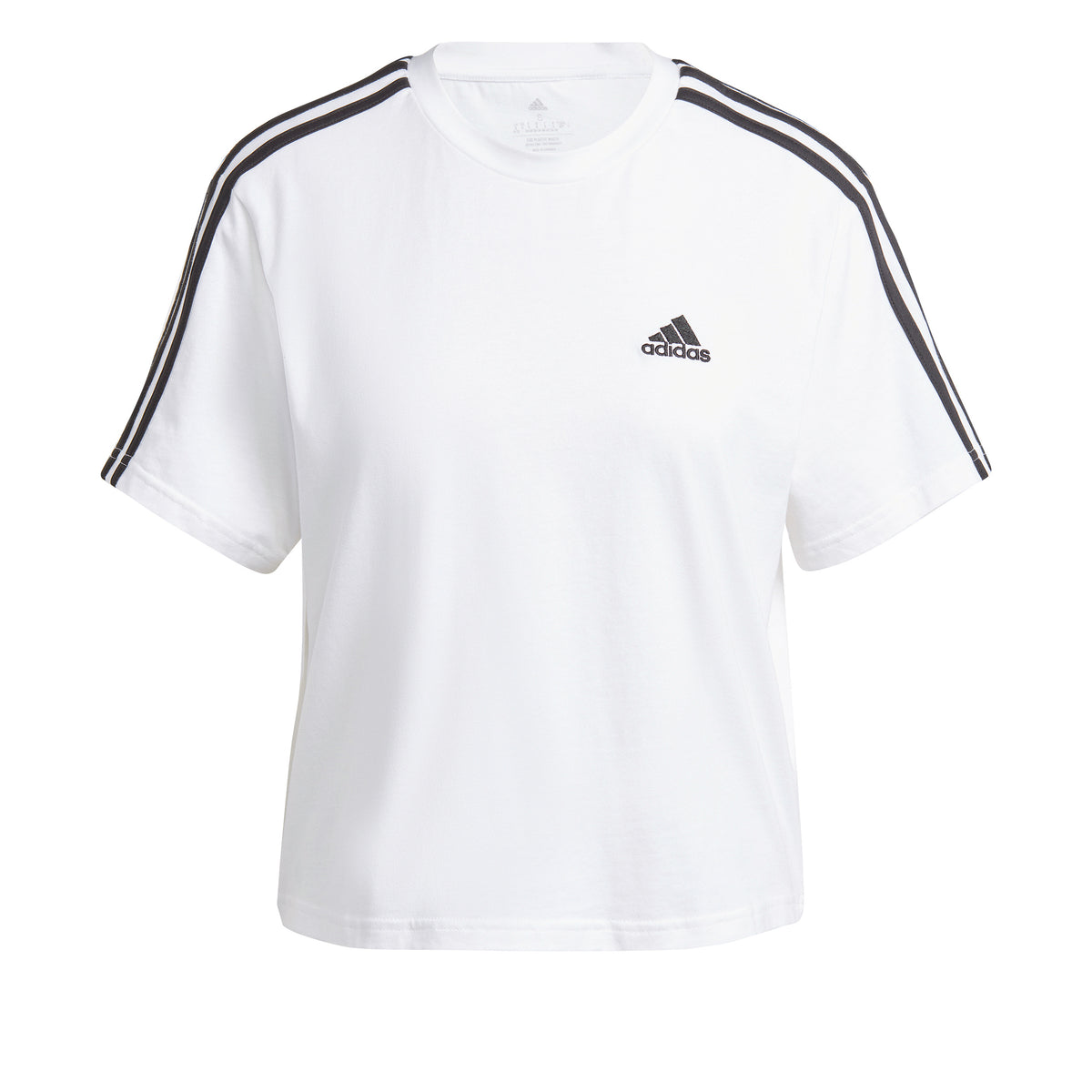 adidas 3Stripes Crop Koszulka Kobiety - biały, czarny