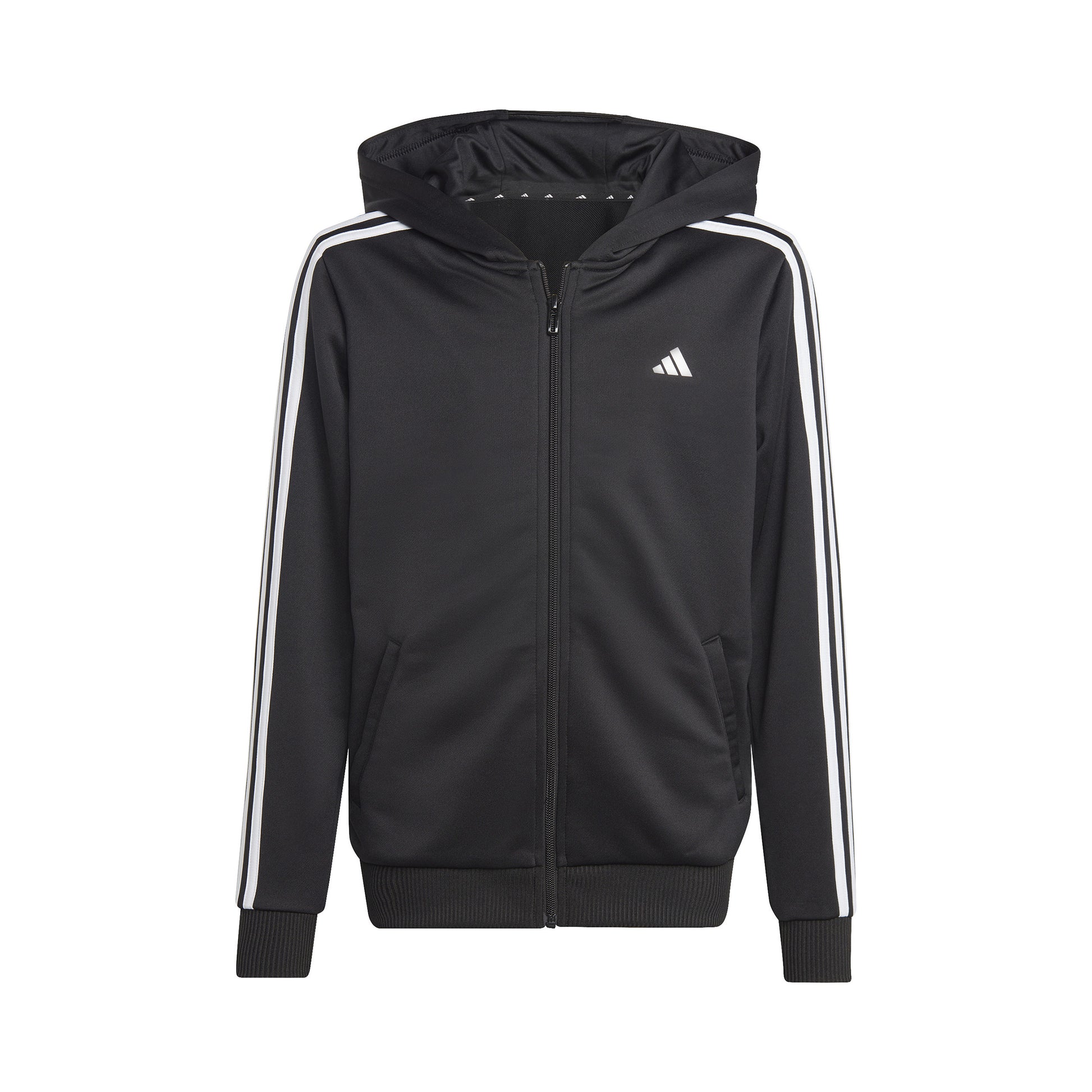 adidas Training ES 3 Stripes Full-Zip Bluza dresowa Dzieci - czarny, biały