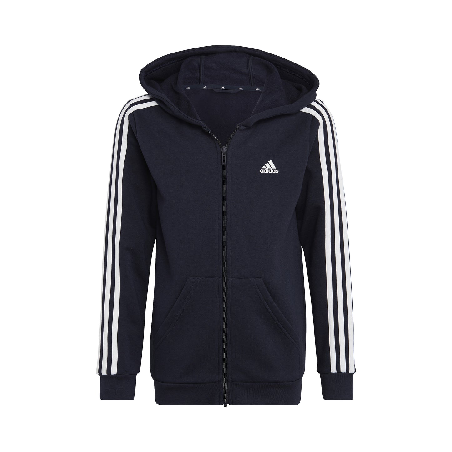 adidas 3Stripes Full-Zip Bluza dresowa Chłopcy - ciemnoniebieski, biały