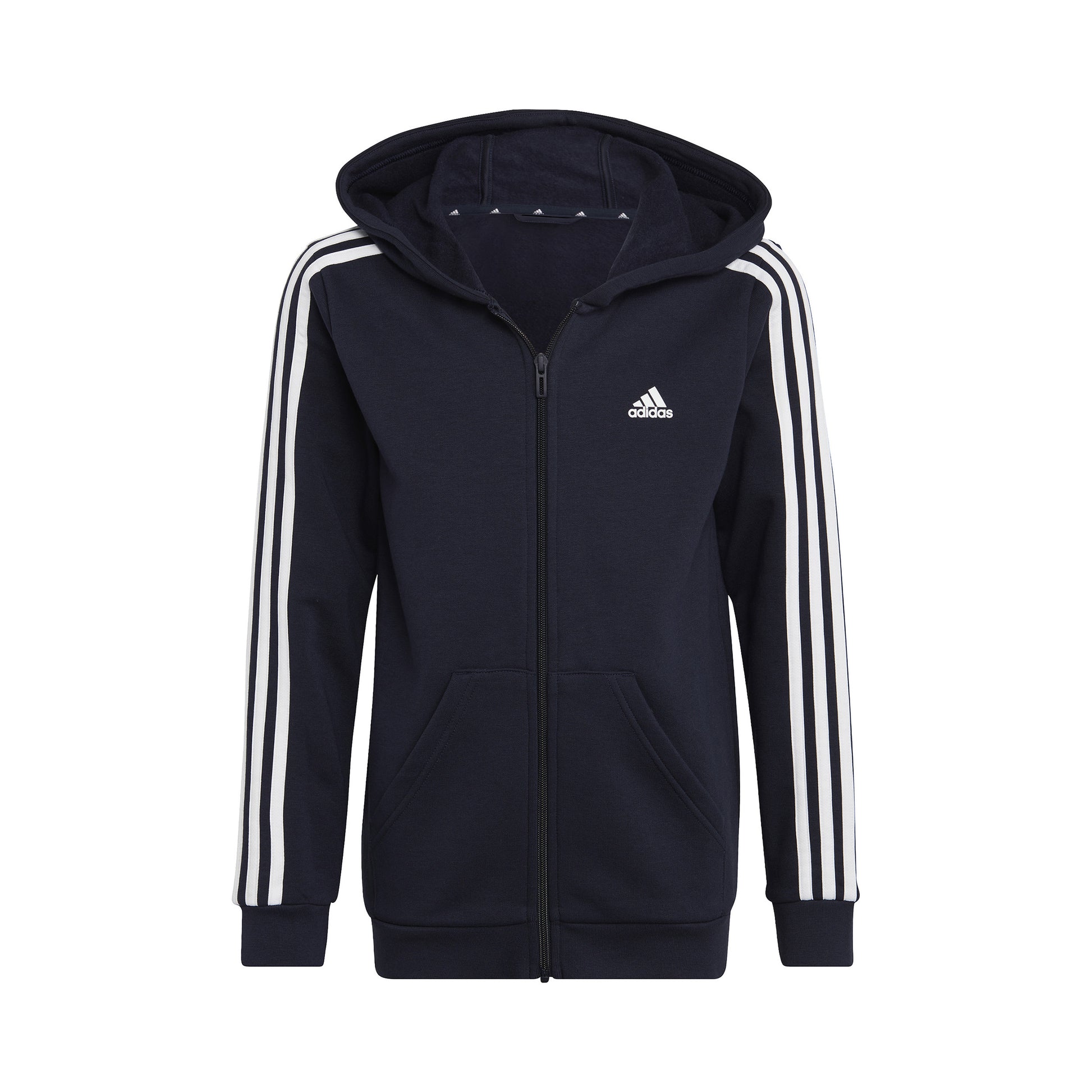 adidas 3Stripes Full-Zip Bluza dresowa Chłopcy - ciemnoniebieski, biały