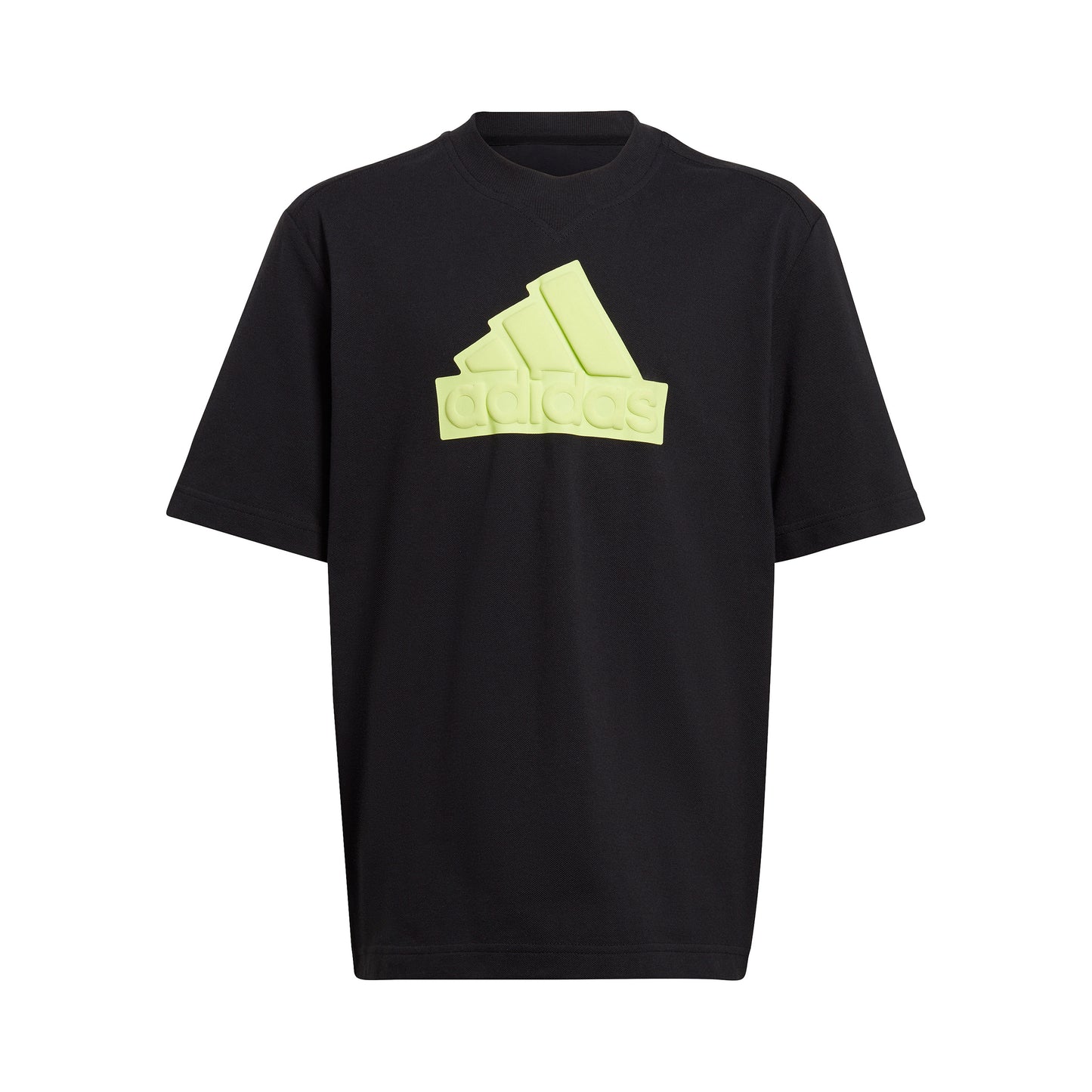 adidas Future Icon Logo Koszulka Chłopcy - czarny, limonka