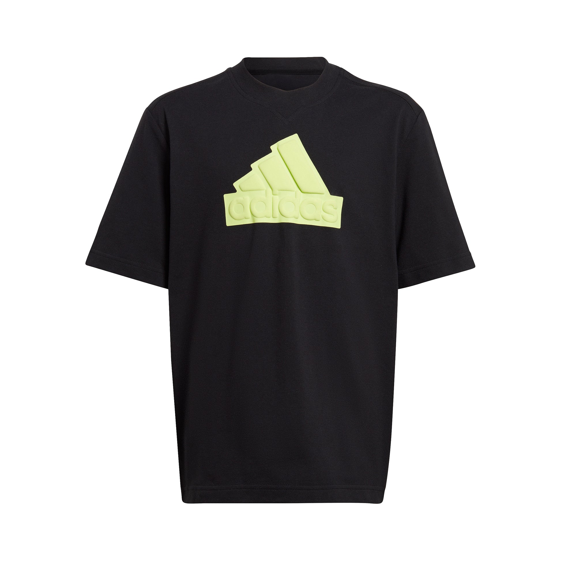 adidas Future Icon Logo Koszulka Chłopcy - czarny, limonka