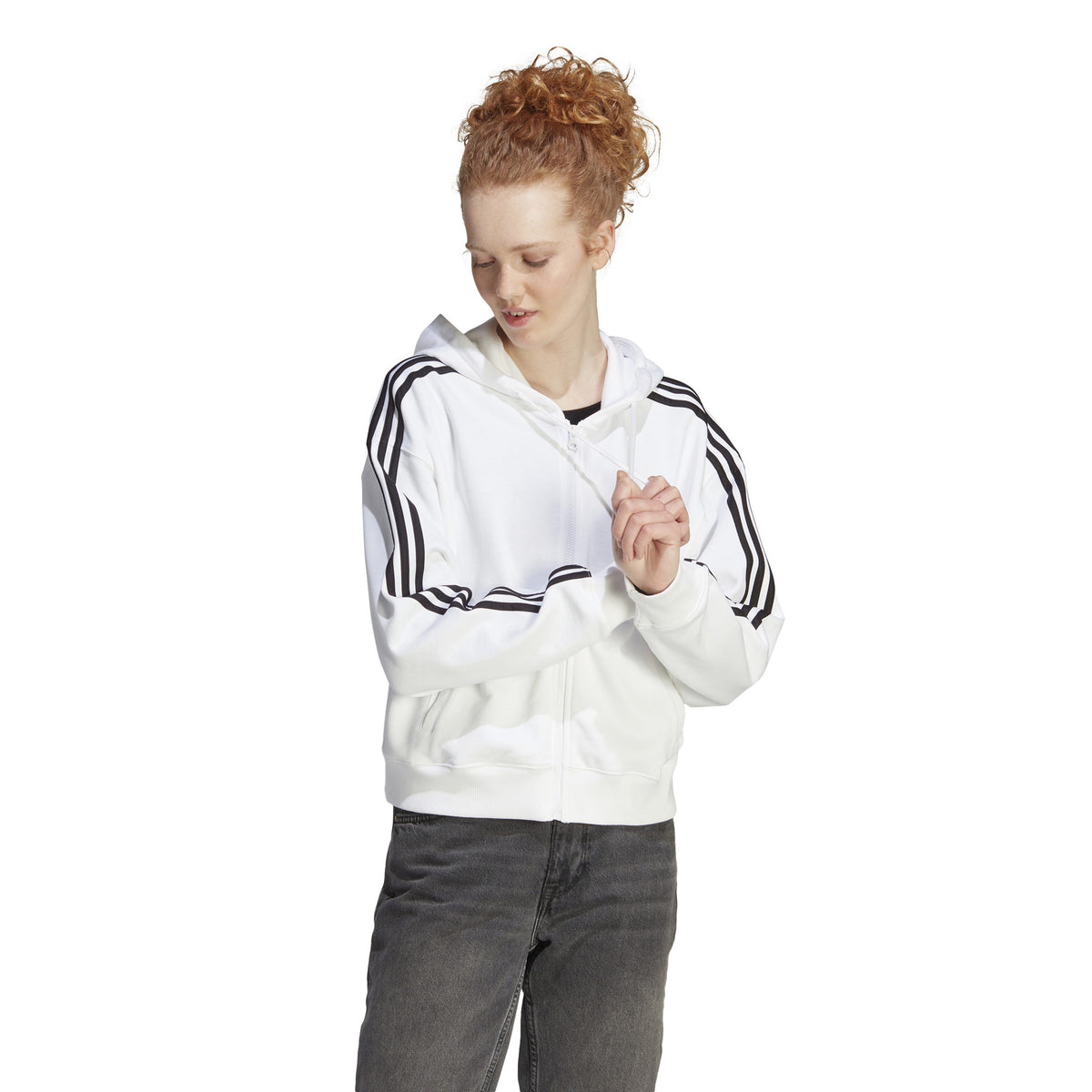 adidas 3Stripes Bluza dresowa Kobiety - biały, czarny