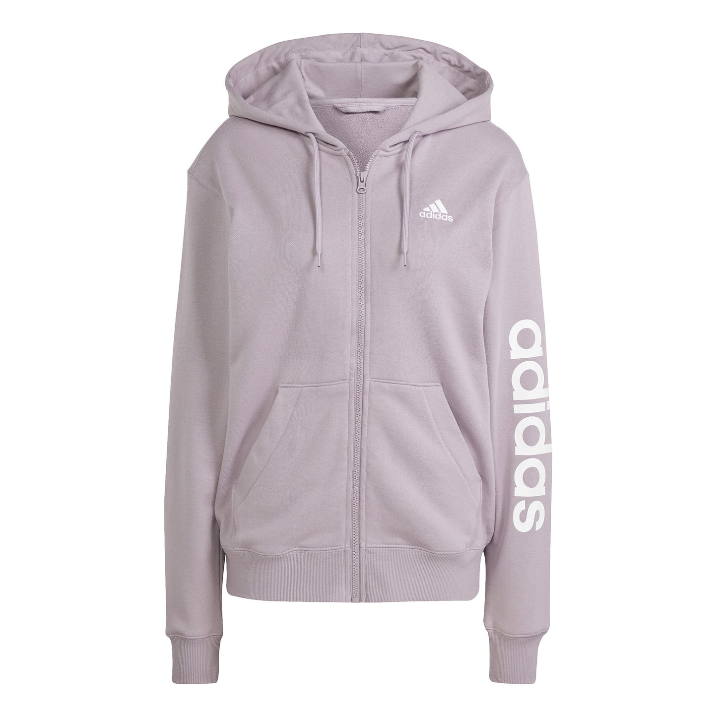 adidas Linear French terry Full Zip Bluza dresowa Kobiety - liliowy, biały