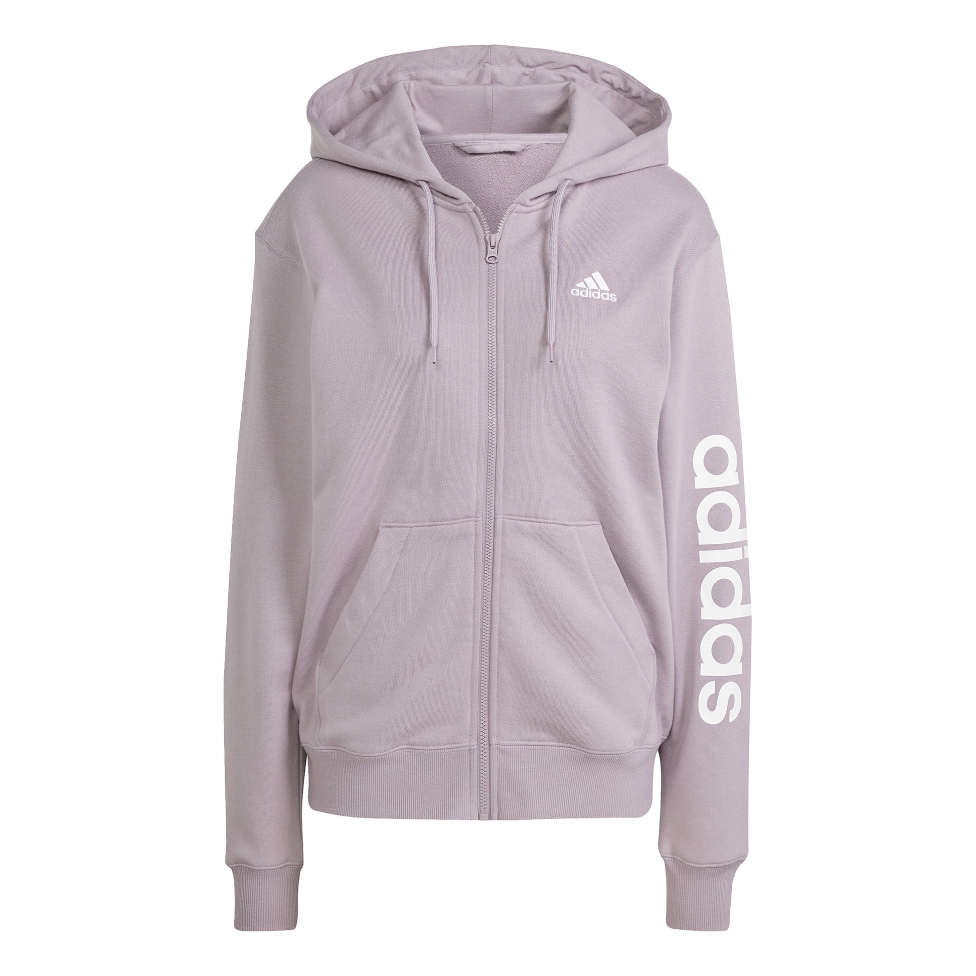 adidas Linear French terry Full Zip Bluza dresowa Kobiety - liliowy, biały