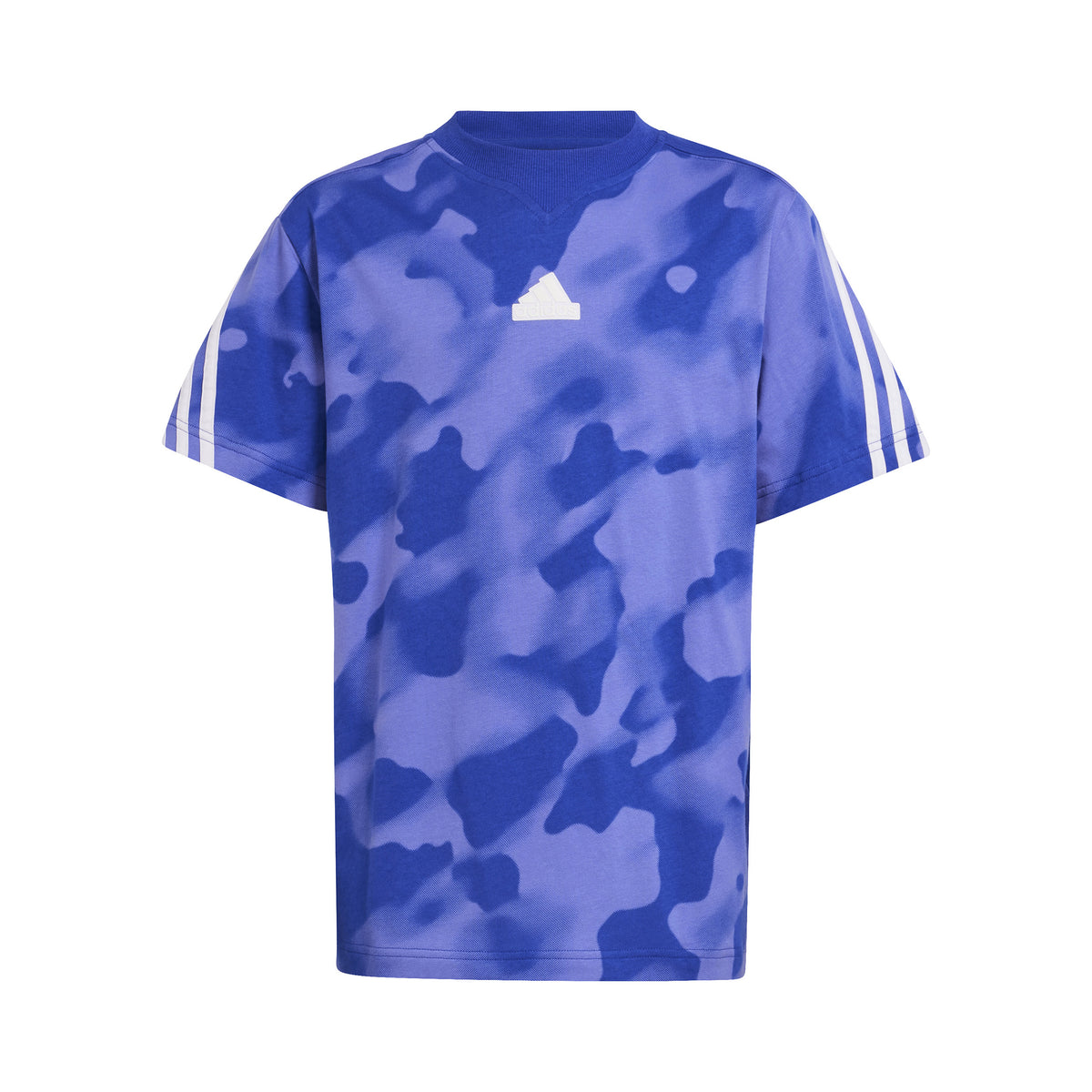 adidas Future Icon Camo Printed Koszulka Chłopcy - niebieski, biały