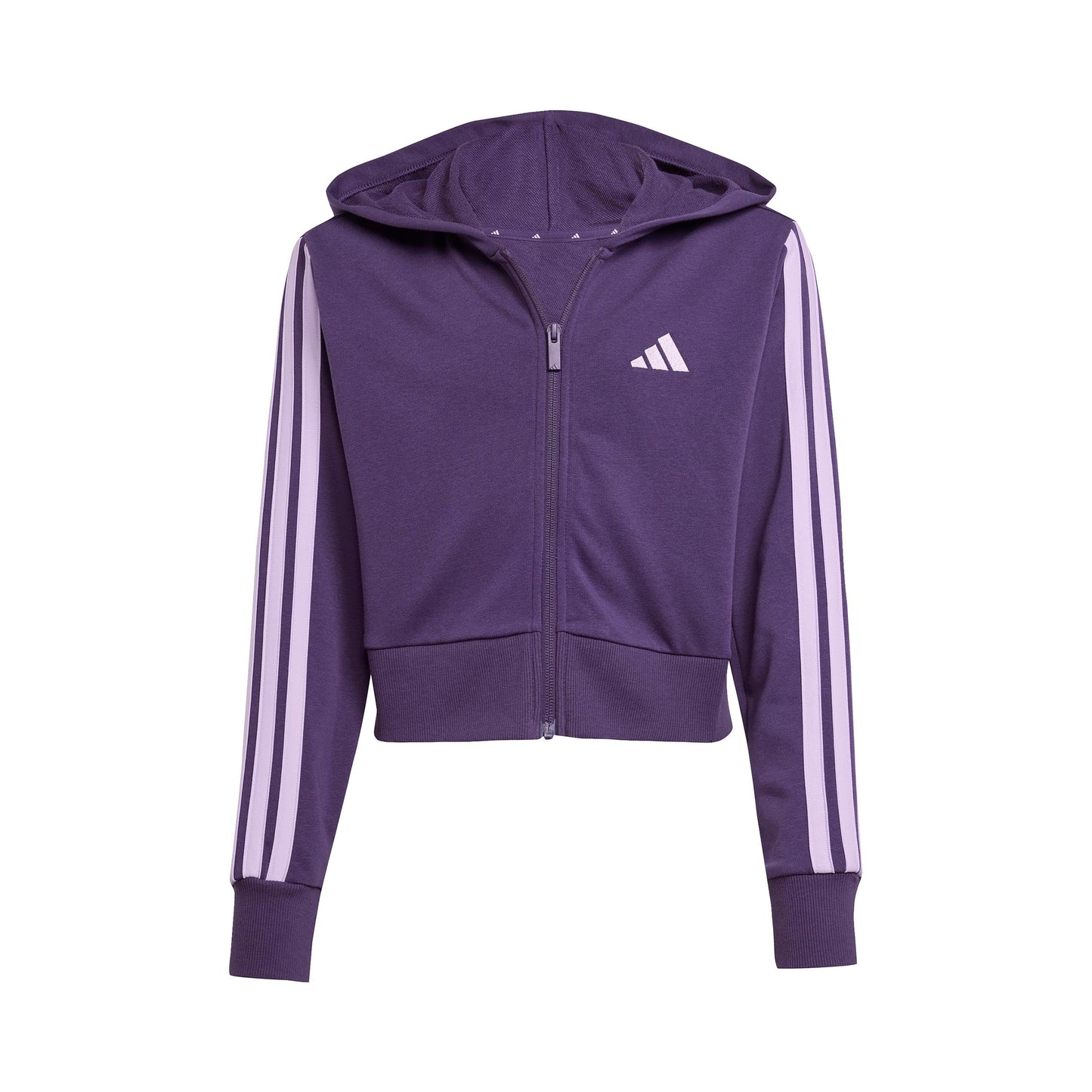 adidas 3Stripes Full-Zip Crop Kurtka treningowa Dziewczynki - fioletowy, liliowy