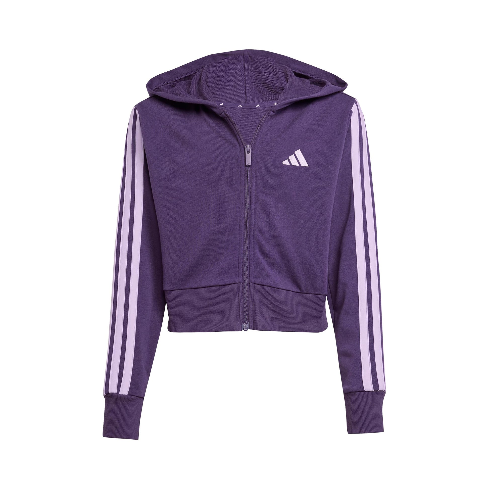 adidas 3Stripes Full-Zip Crop Kurtka treningowa Dziewczynki - fioletowy, liliowy