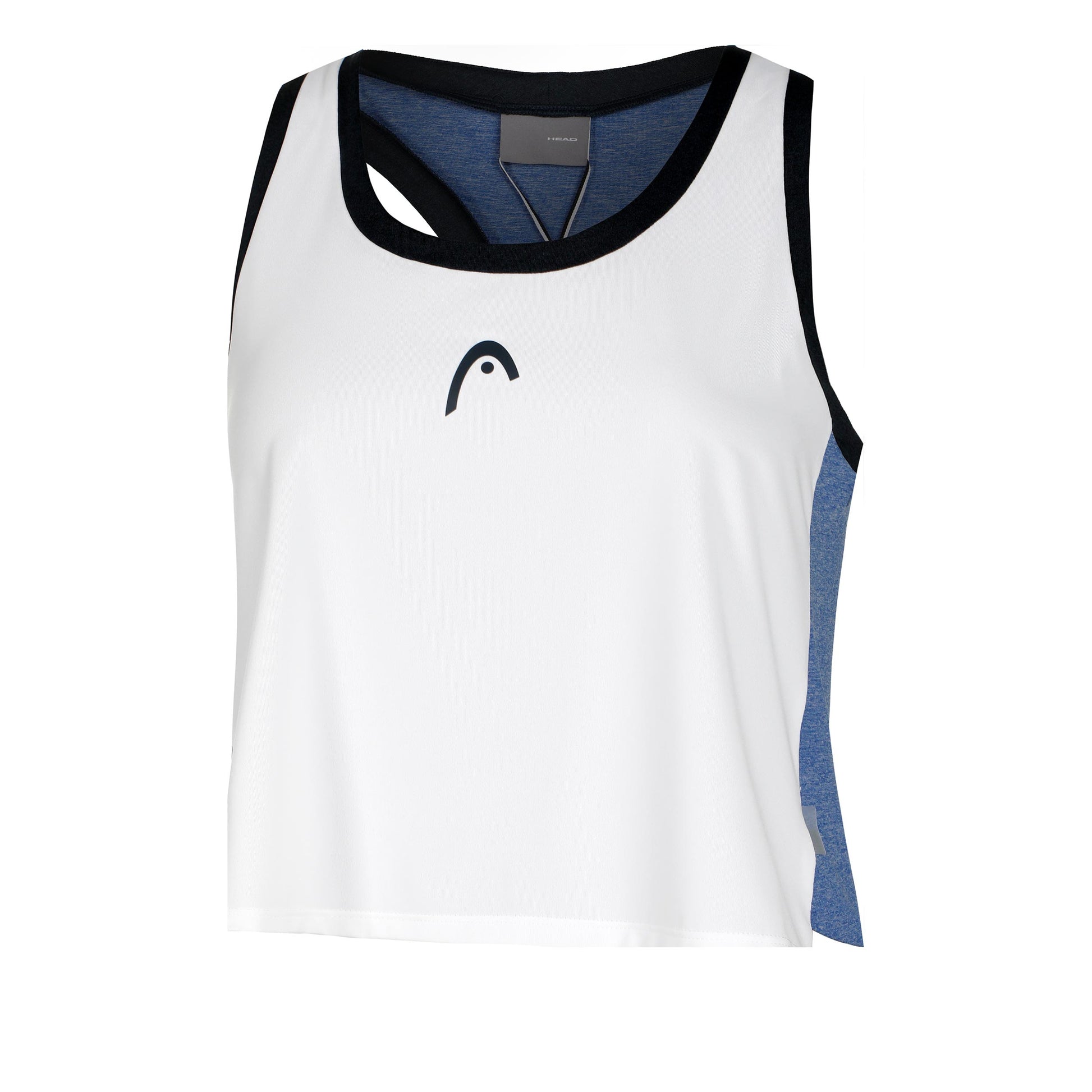 HEAD Play Crop Tank Top Kobiety-Biały,Niebiesko-szary