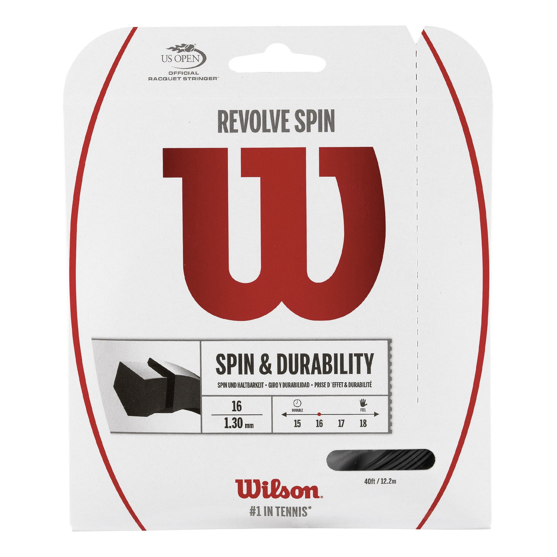 Wilson Revolve Spin Zestaw Naciągów 12,2m-Czarny