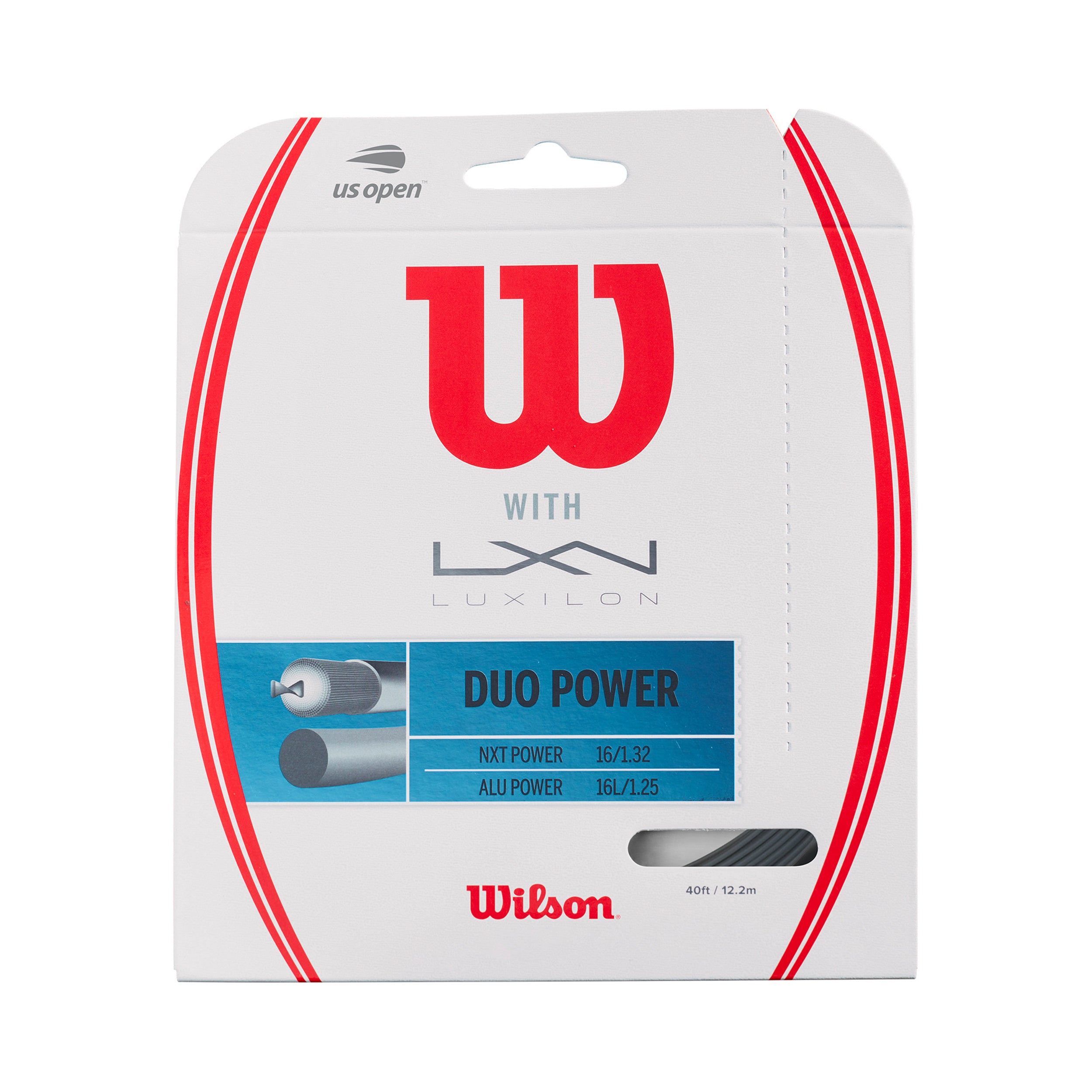 Wilson Duo Power (NXT Power + Alu Power) Zestaw Naciągów 12,2m-Srebrny,Nude