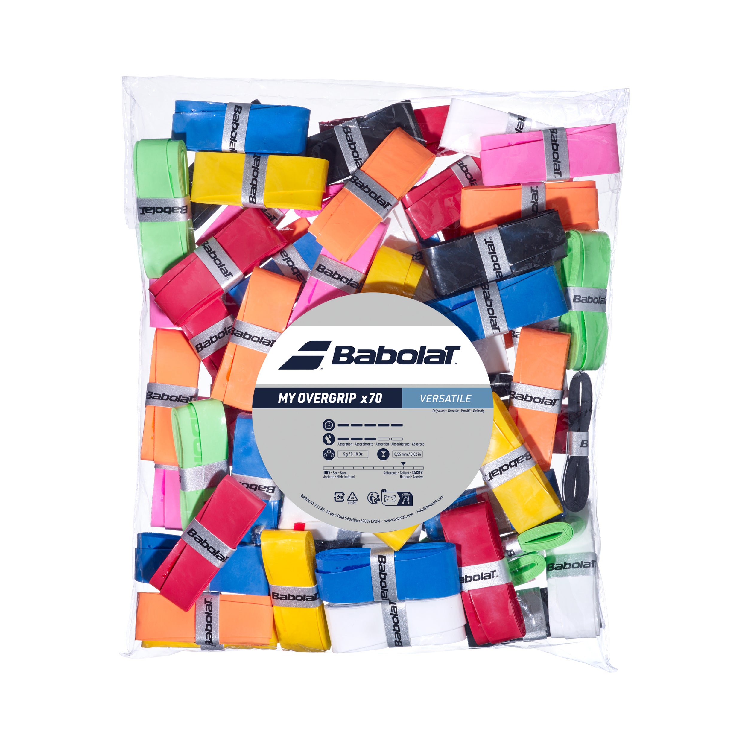 Babolat My Overgrip Refill Opakowanie 70 Szt.-Wielokolorowy