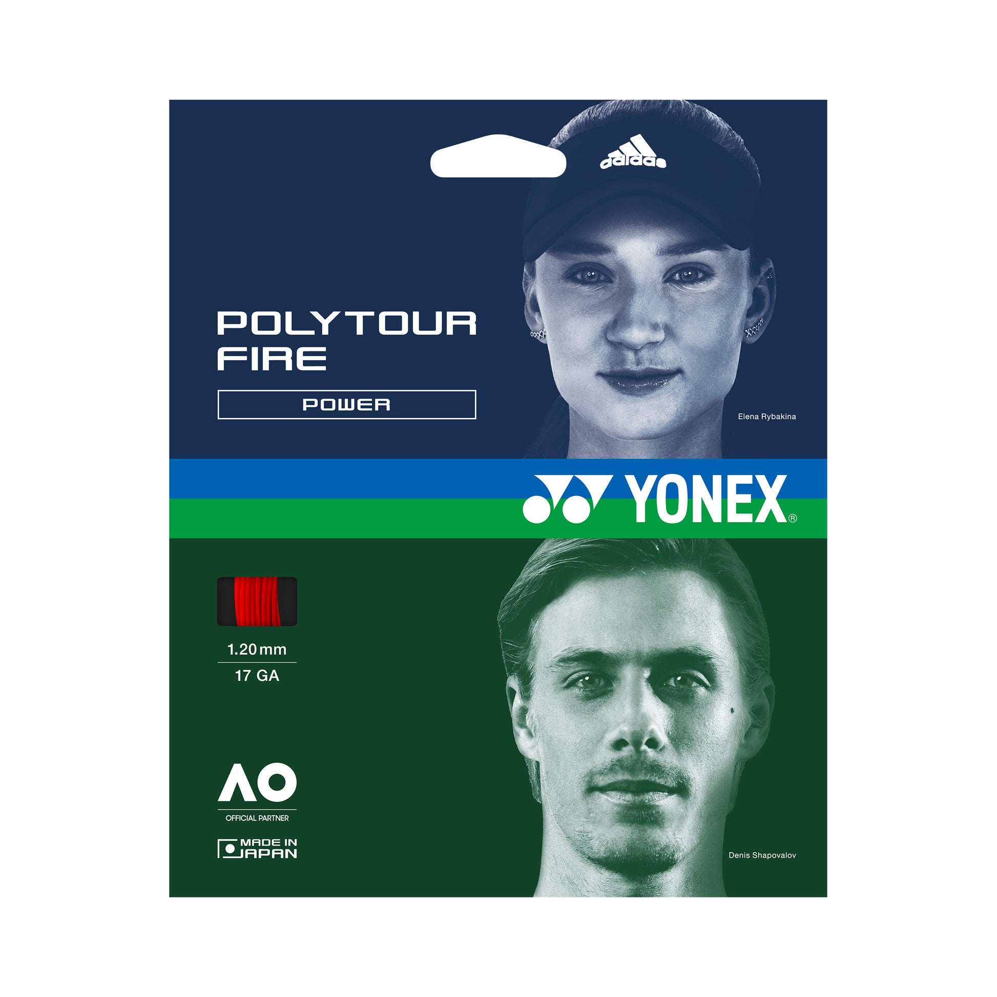 Yonex Poly Tour Fire Zestaw naciągów 12m - czerwony