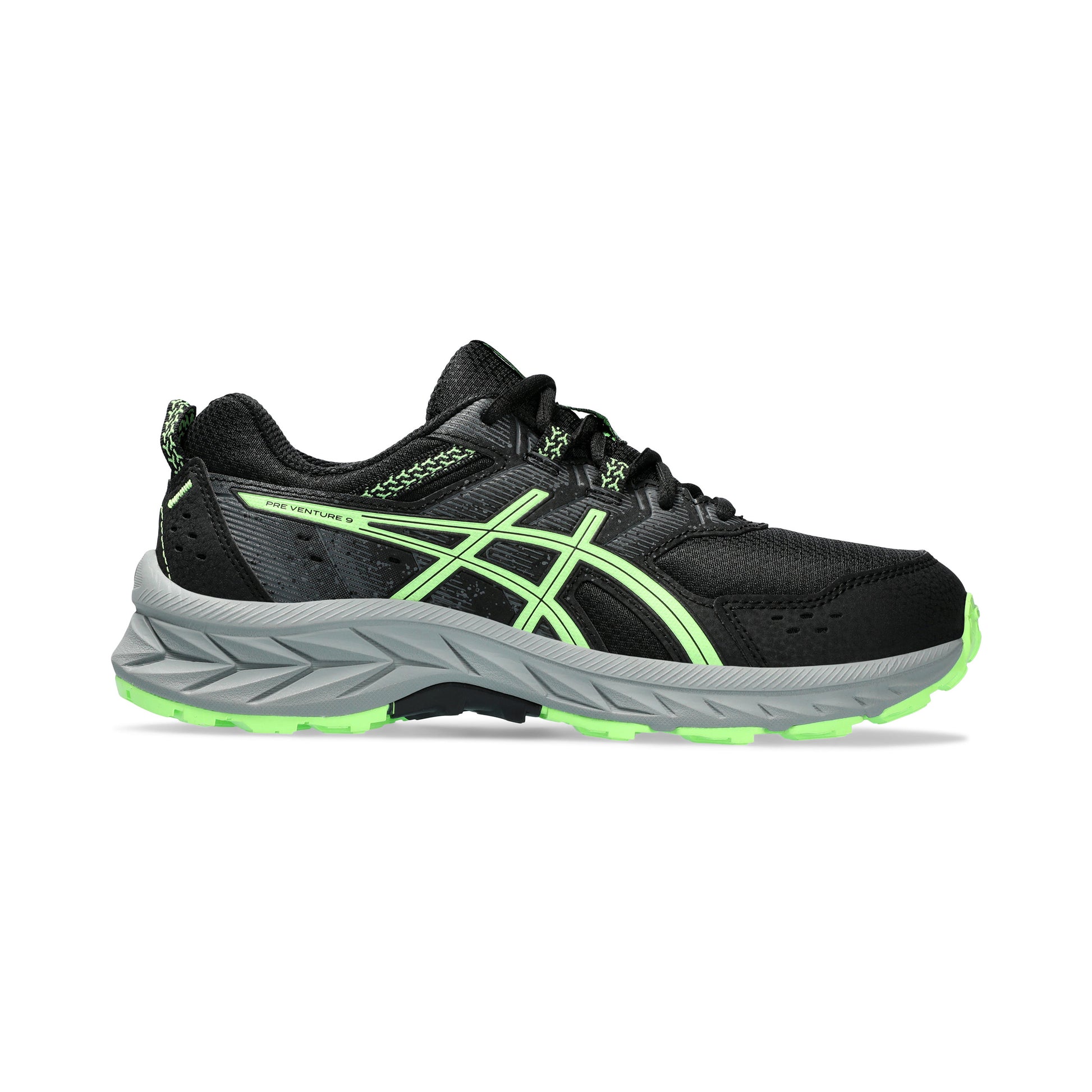 ASICS Pre-Venture 9 GS But trailowy Dzieci - czarny, neonowy zielony