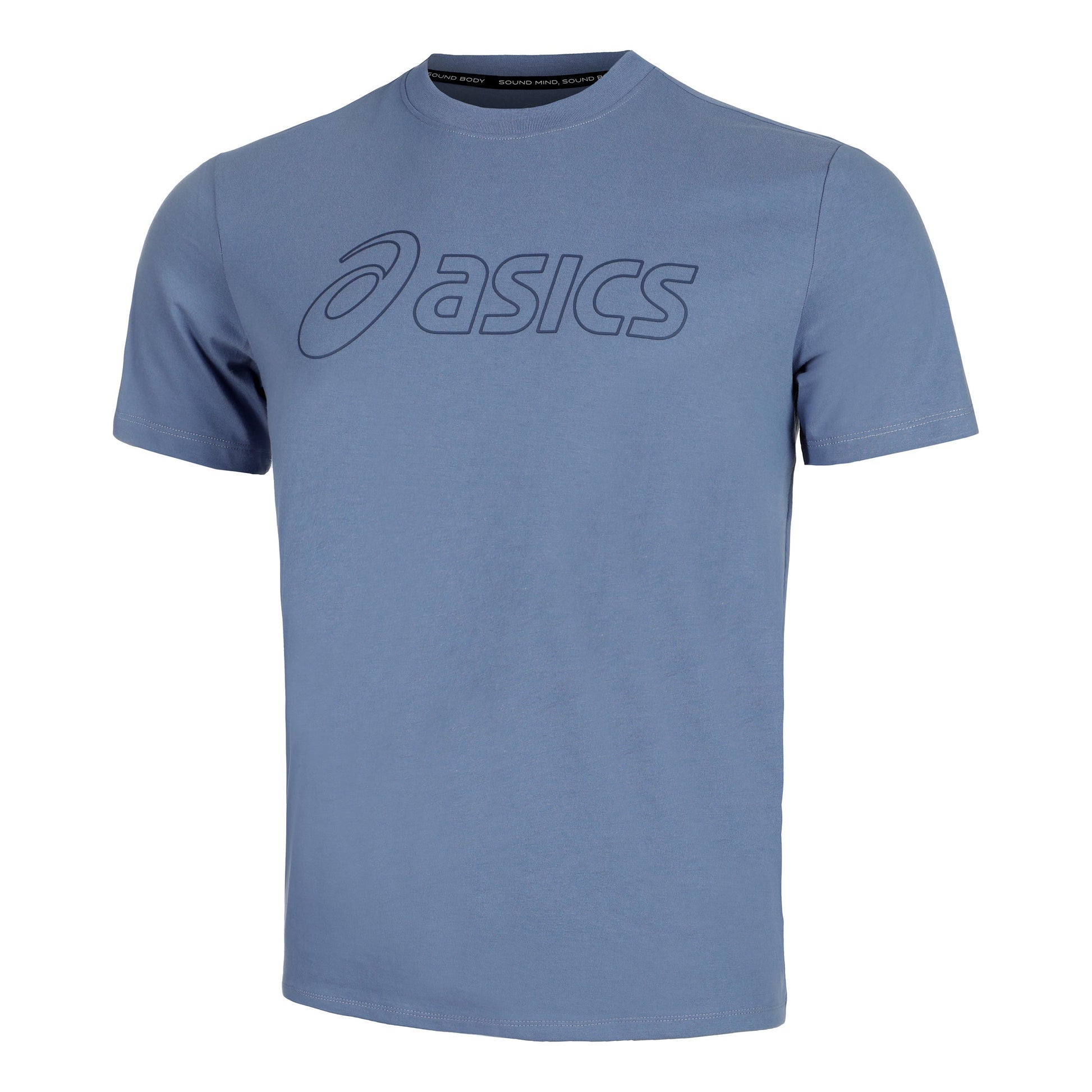 ASICS Logo Koszulka Mężczyźni - niebiesko-szary,