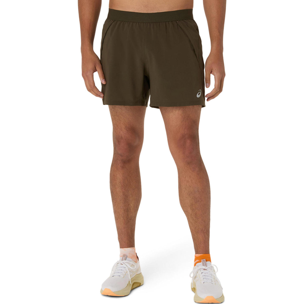 ASICS Road 5in  Spodenki do biegania Mężczyźni - brąz, zieleń