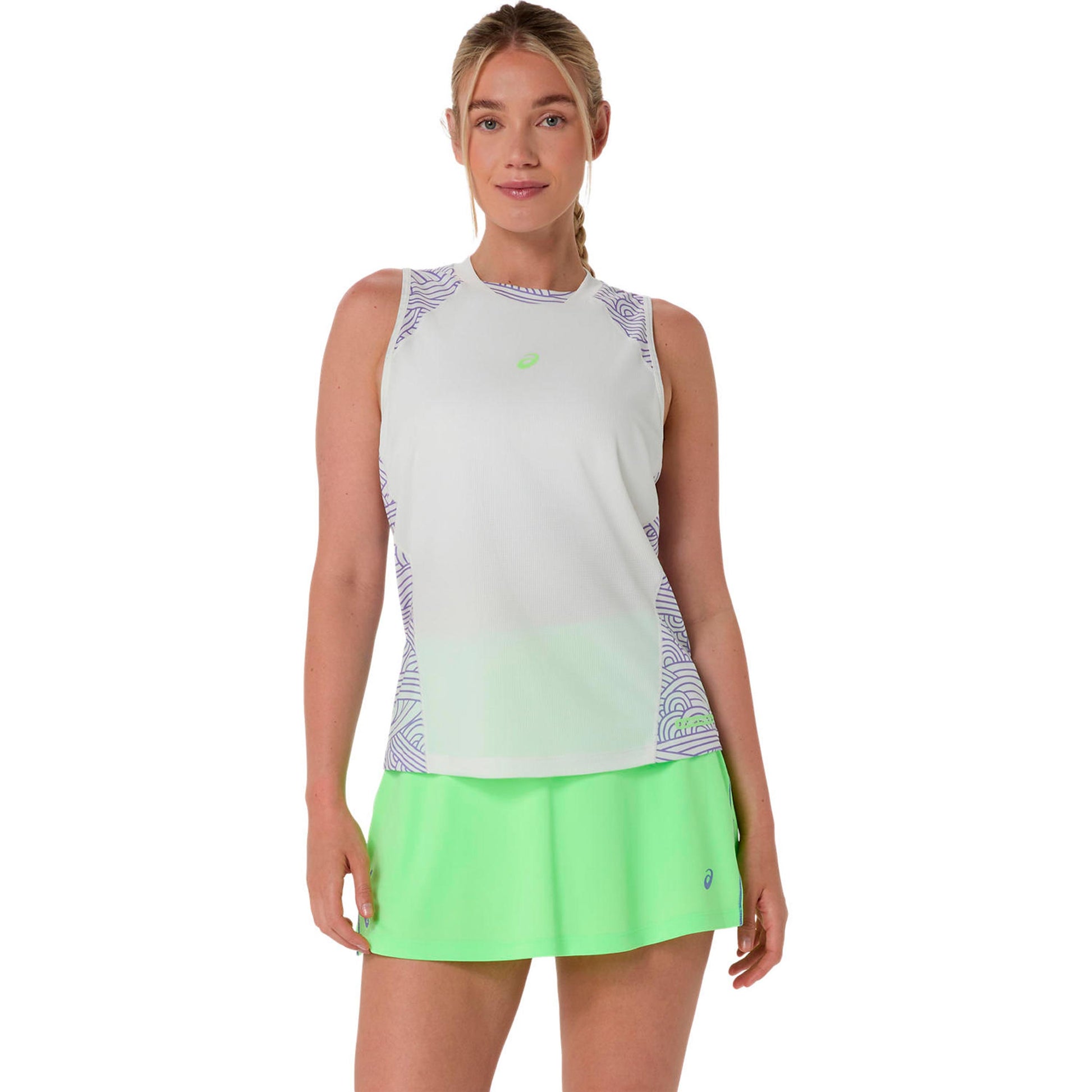 ASICS Court All Over Print Tank top Kobiety - krem, niebiesko-szary