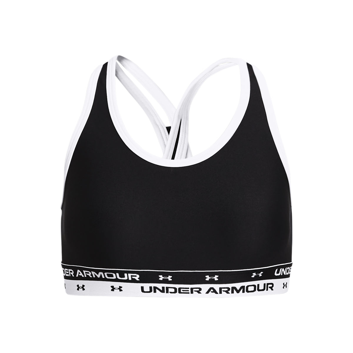Under Armour Crossback Solid Stanik sportowy Dziewczynki - czarny, biały