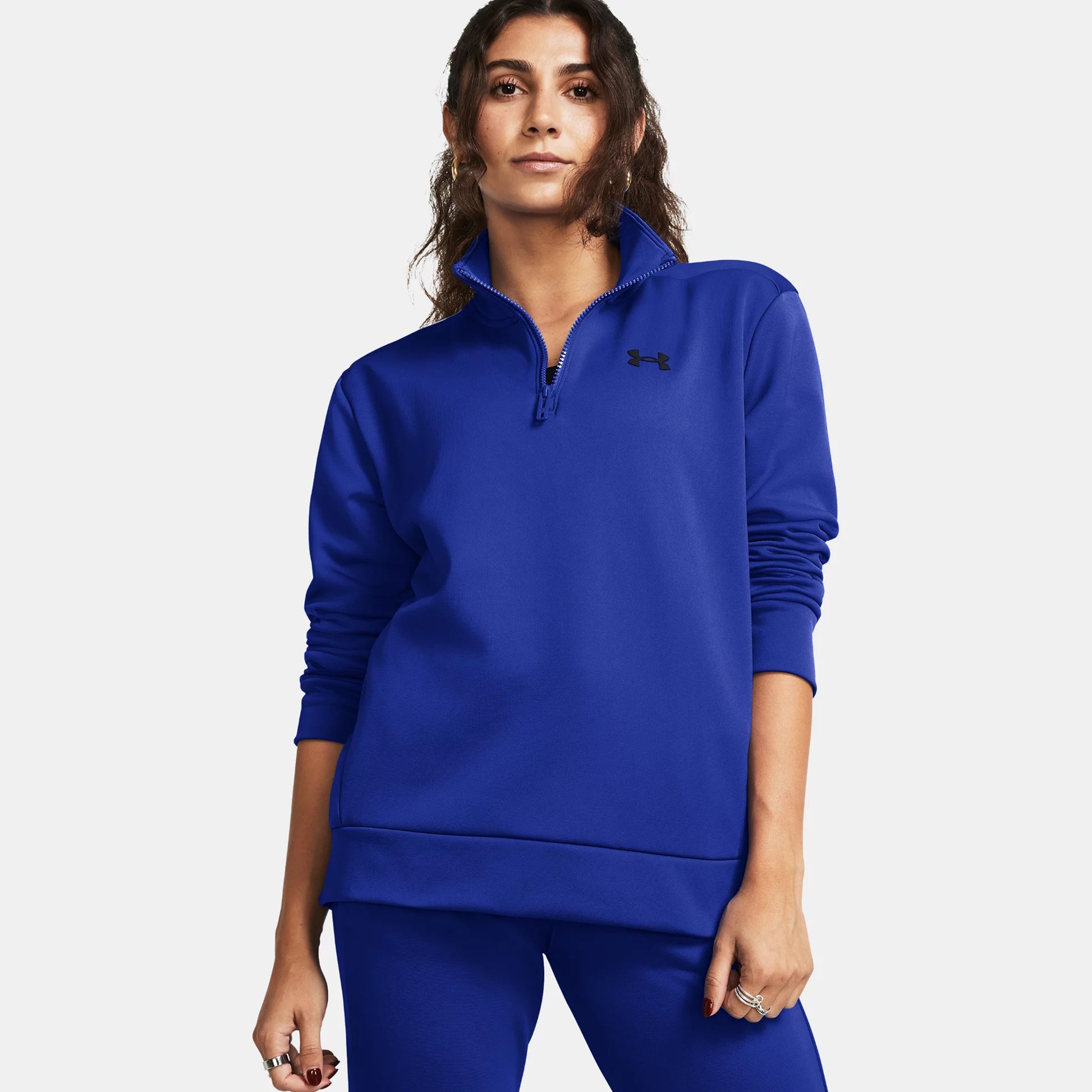 Under Armour 1/4 Zip Długi Rękaw Kobiety - ciemnoniebieski,