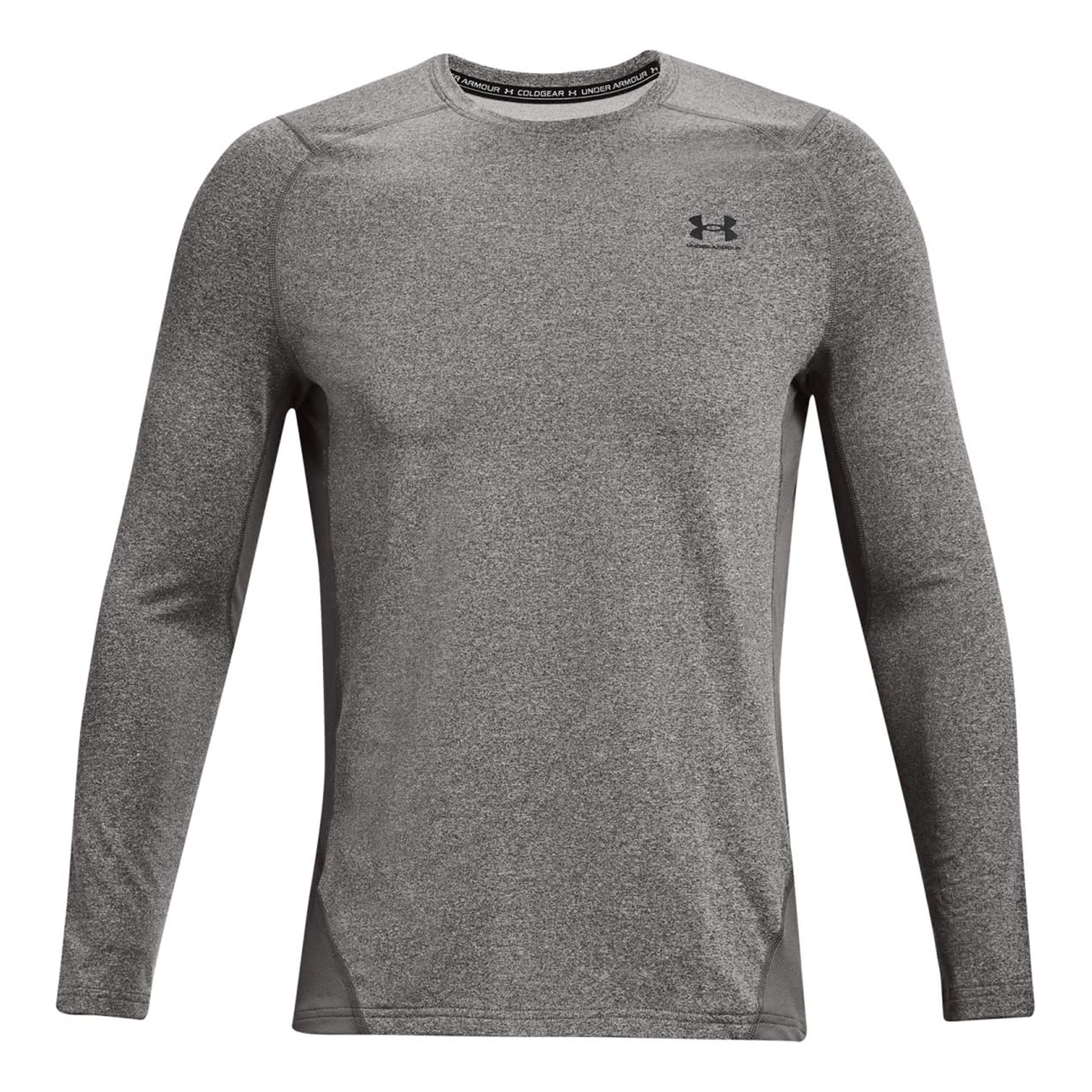 Under Armour Coldgear Fitted Crew Długi Rękaw Mężczyźni - ciemnoszary,