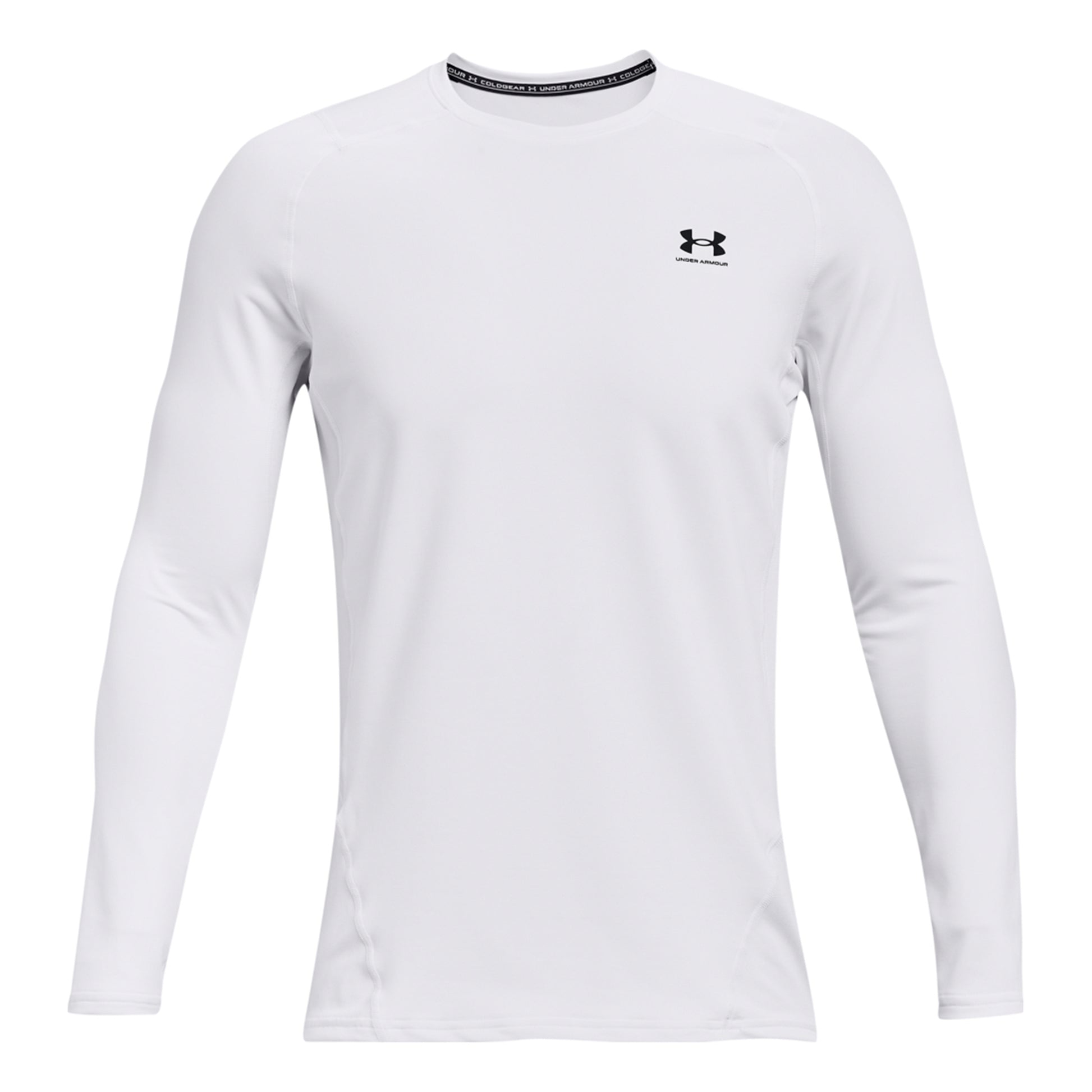 Under Armour Coldgear Fitted Crew Długi Rękaw Mężczyźni - biały,
