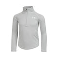 Tech Graphic Half-Zip Długi Rękaw Dziewczynki - jasnoszary, srebrny