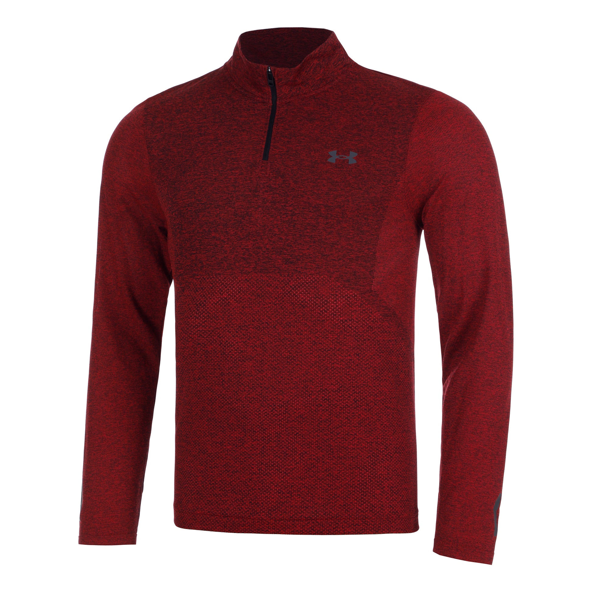 Under Armour Seamless Stride 1/4 Zip Długi Rękaw Mężczyźni - czerwony,