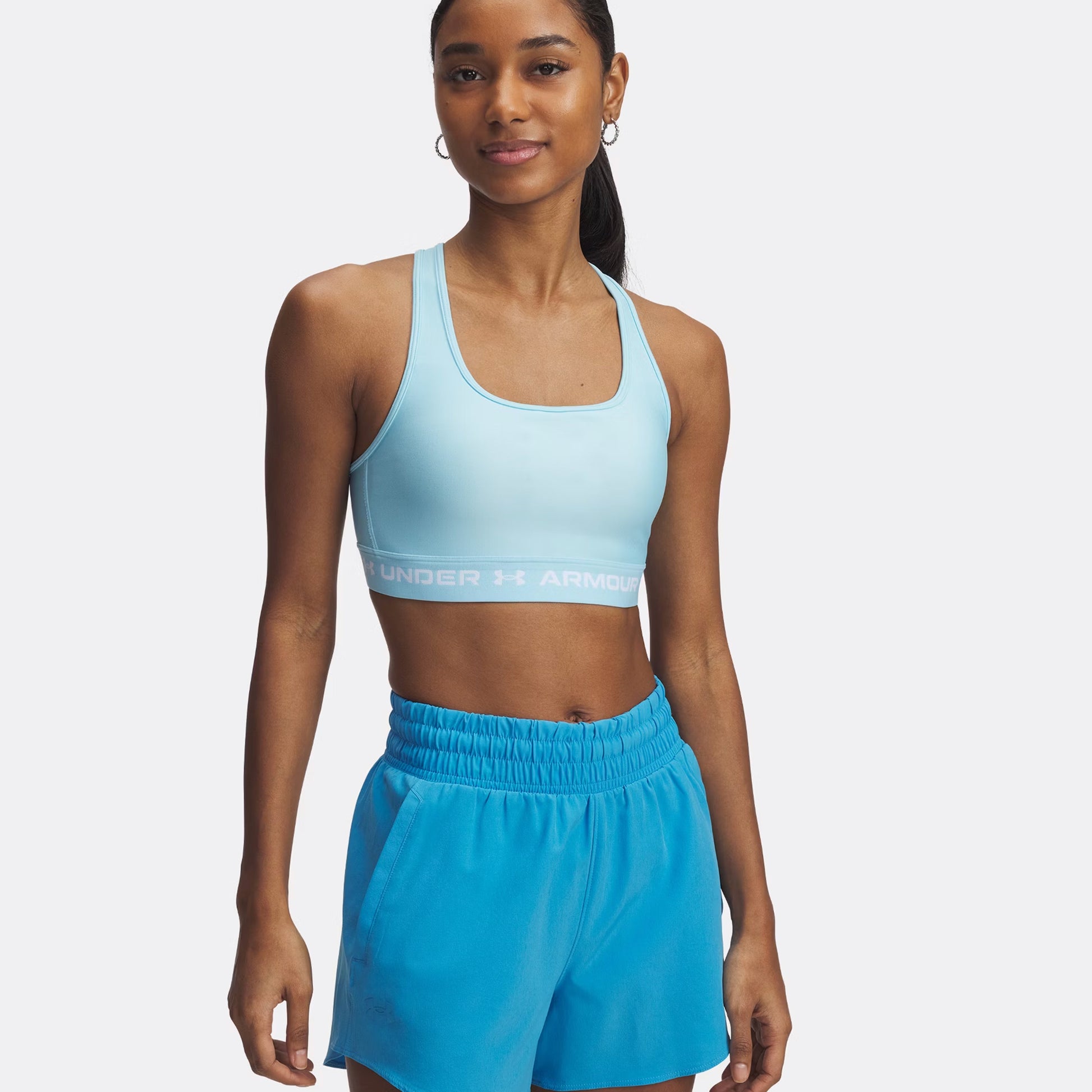 Under Armour Croback Stanik Sportowy Kobiety-Jasnoniebieski