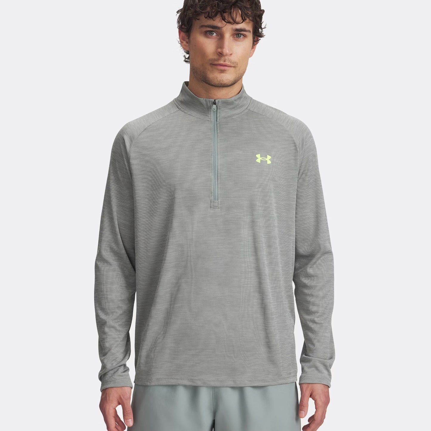 Under Armour Tech Textured Half-Zip Długi Rękaw Mężczyźni-Szałwia