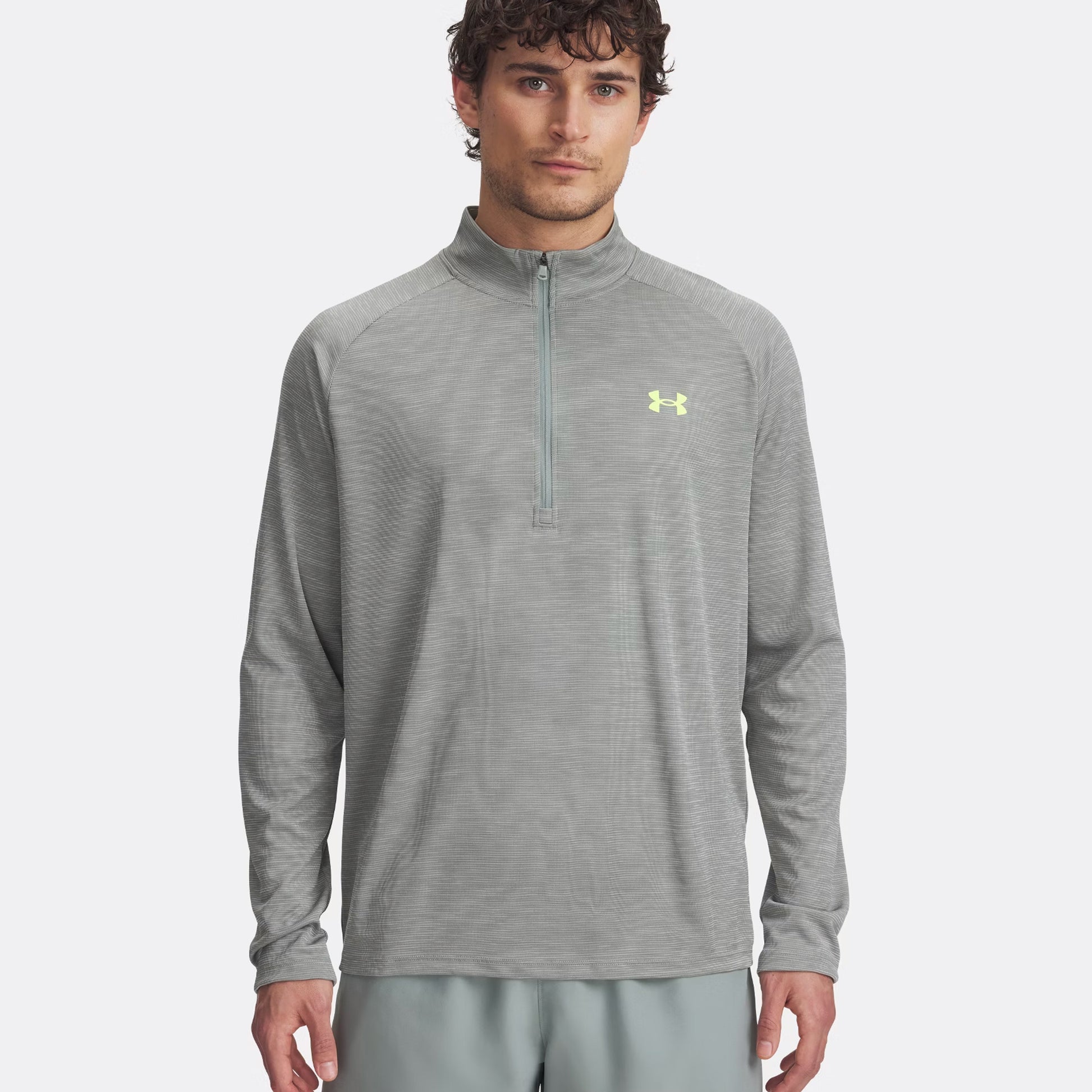Under Armour Tech Textured Half-Zip Długi Rękaw Mężczyźni-Szałwia