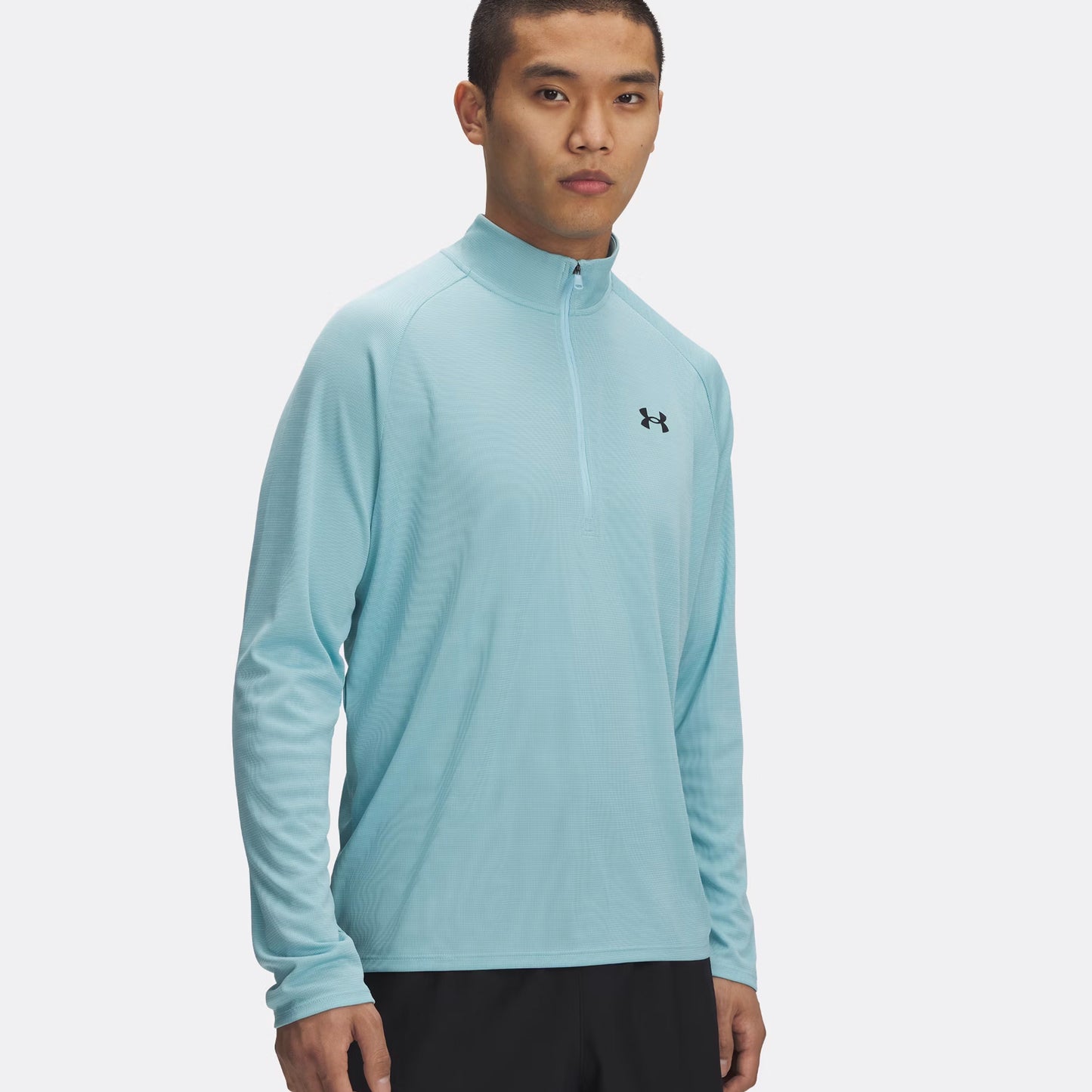 Under Armour Tech Textured Half-Zip Długi Rękaw Mężczyźni-Niebieski