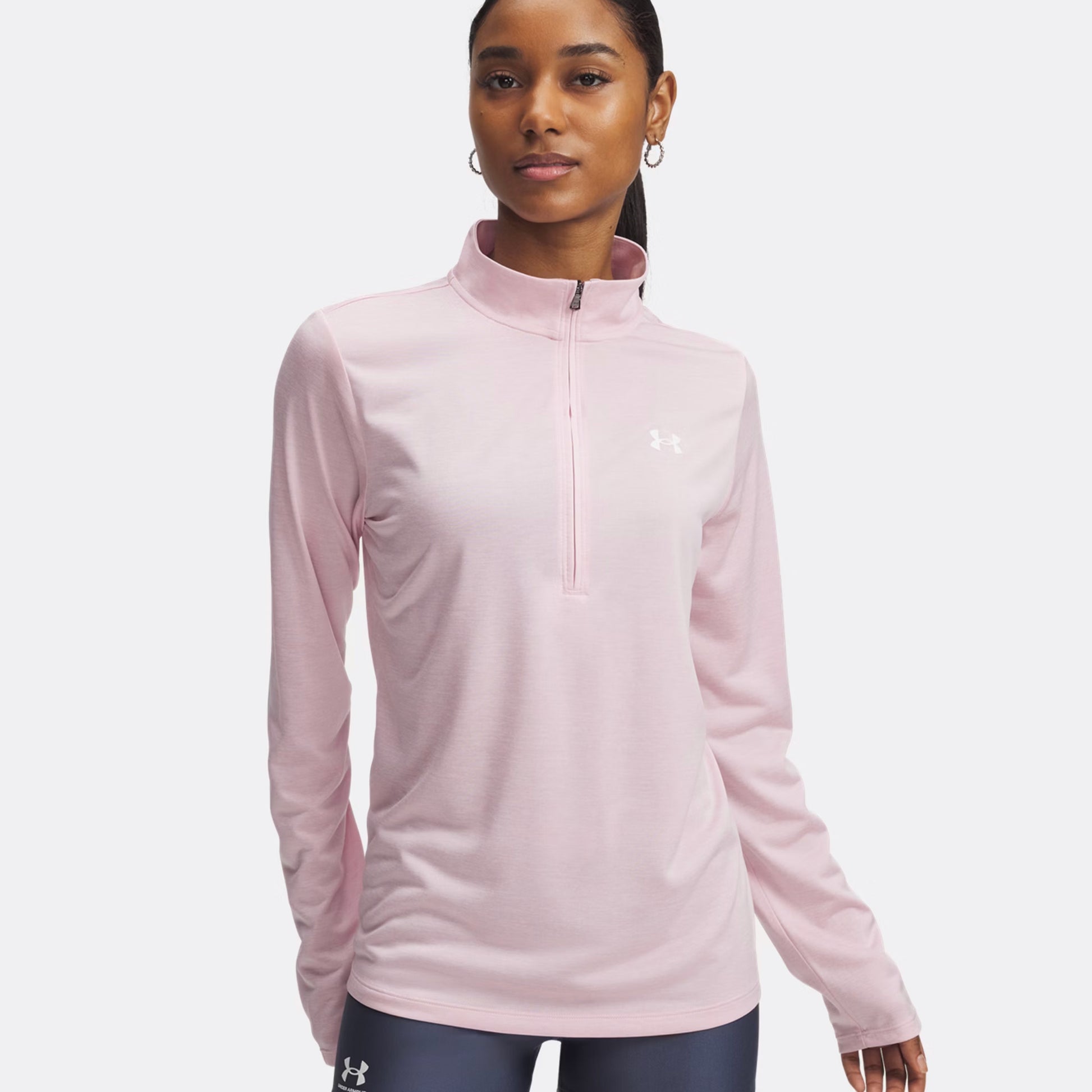 Under Armour Tech 1/2 Zip-Twist Długi Rękaw Kobiety - róż, biały