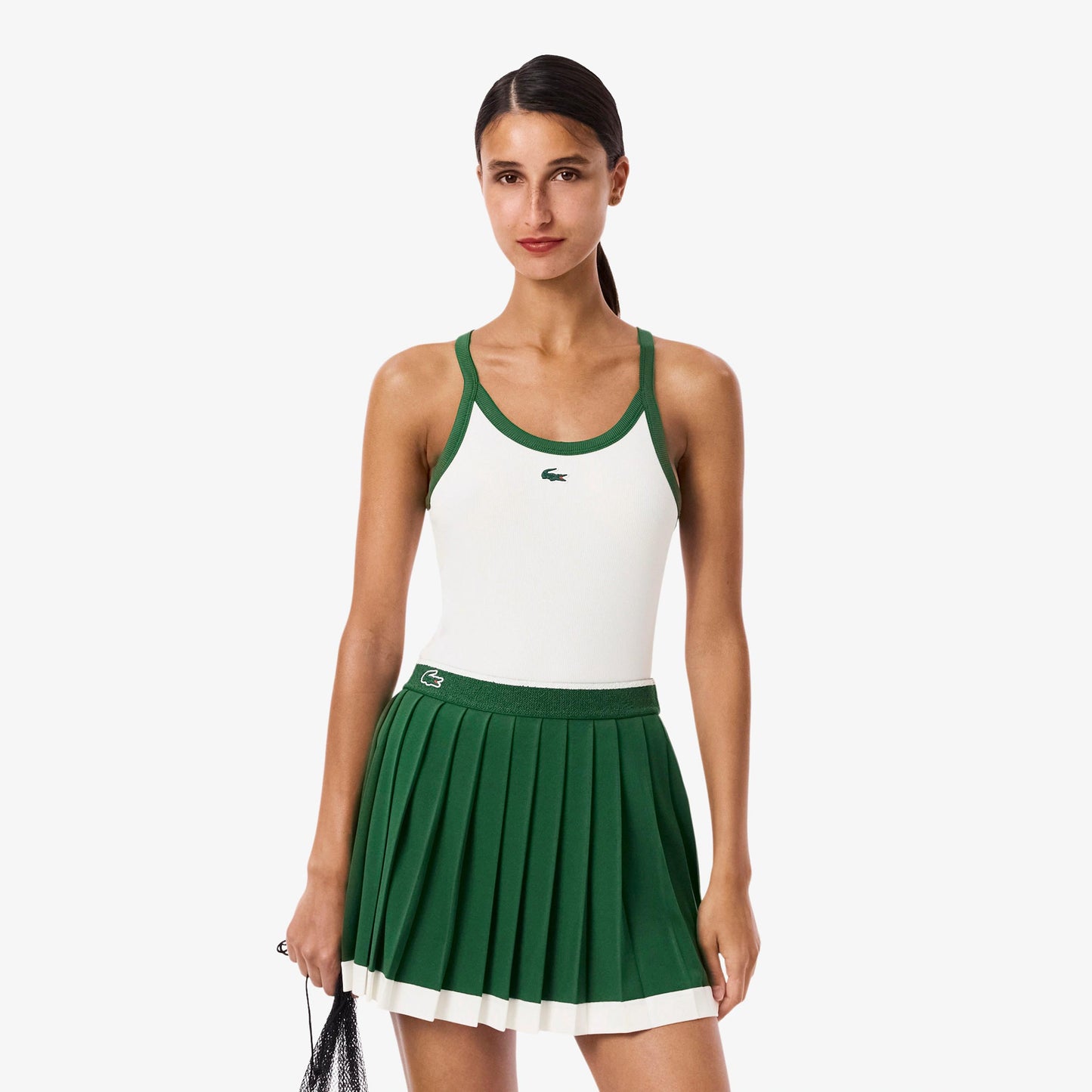 Lacoste Tank Top Kobiety-Biały,Ciemnozielony