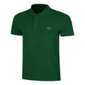 Ribbed Collar Polo Mężczyźni - zieleń