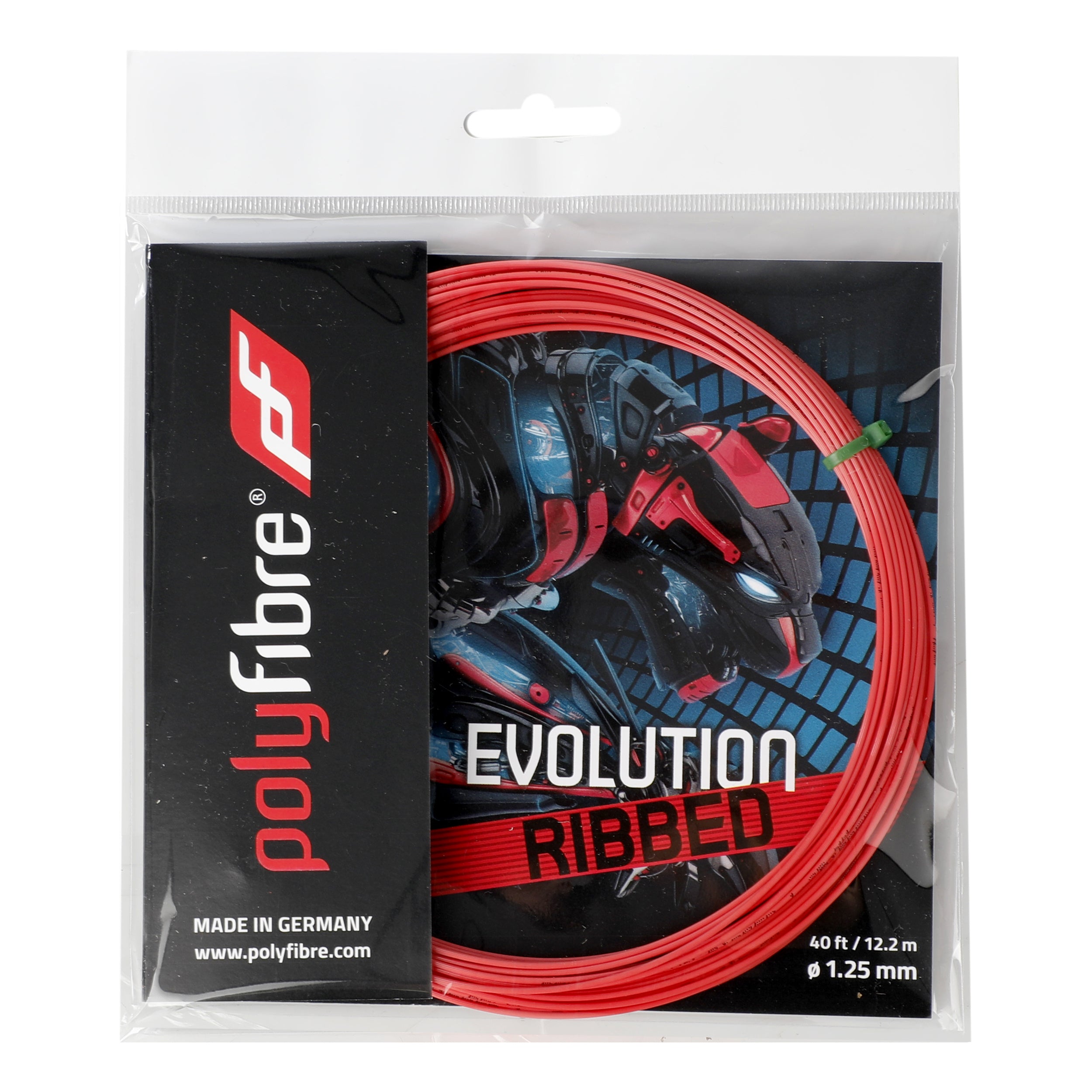 Polyfibre Evolution ribbed Zestaw naciągów 12m - czerwony