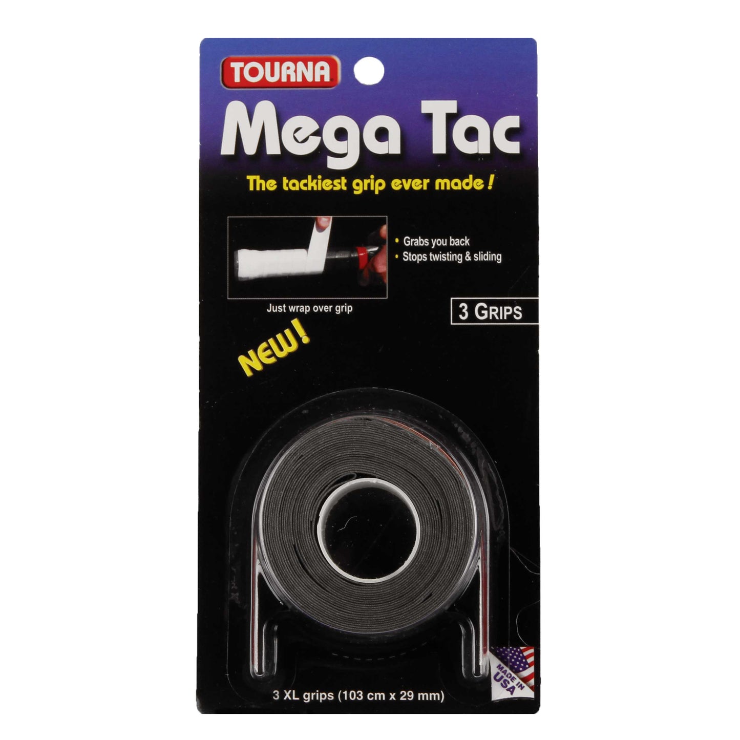 Tourna Mega Tac Opakowanie 3 Szt.-Czarny