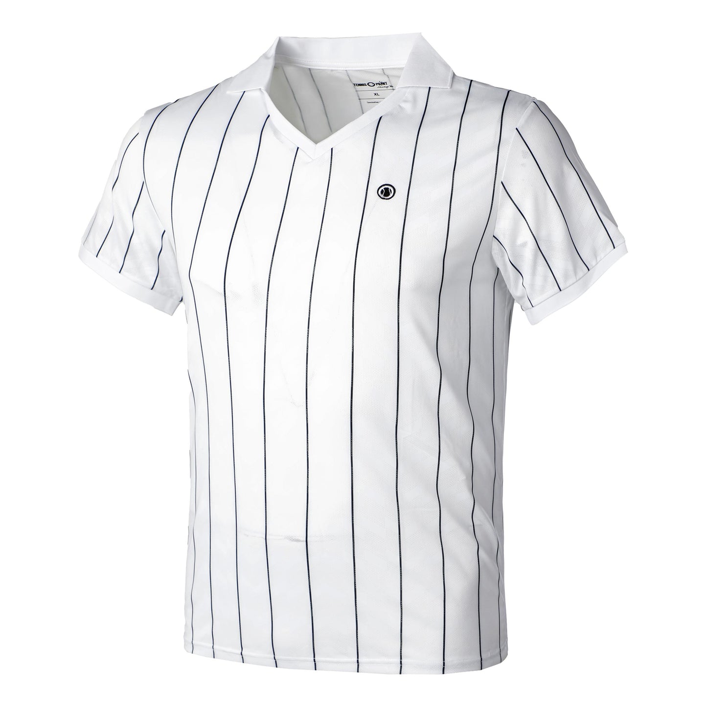 Tennis-Point Stripes Polo Mężczyźni - biały, czarny