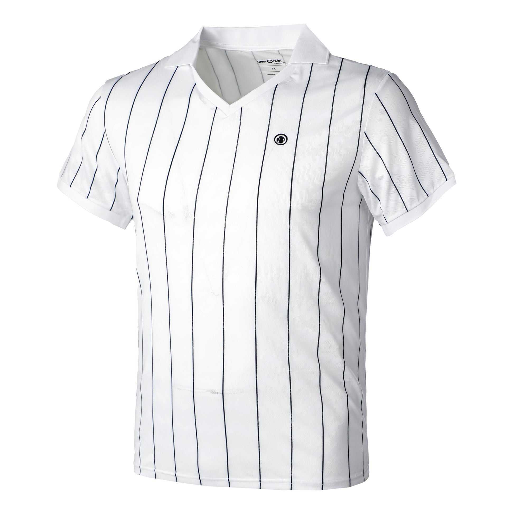 Tennis-Point Stripes Polo Mężczyźni - biały, czarny