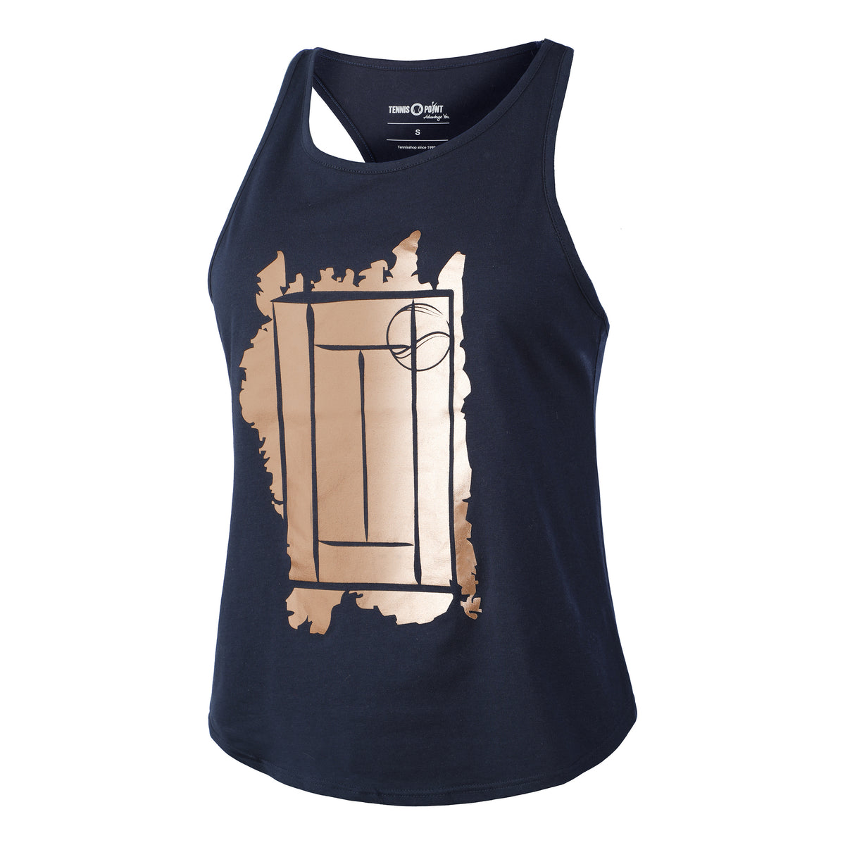 Tennis-Point Glitter Court Tank top Kobiety - ciemnoniebieski, beż