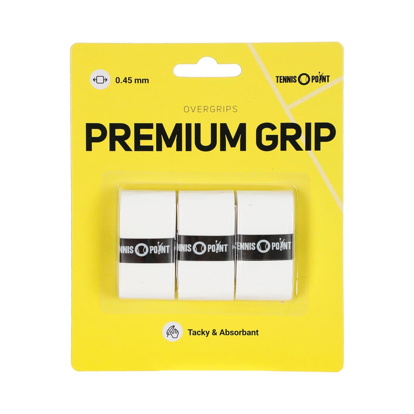 Tennis-Point Premium Grip Opakowanie 3 Szt.-Biały