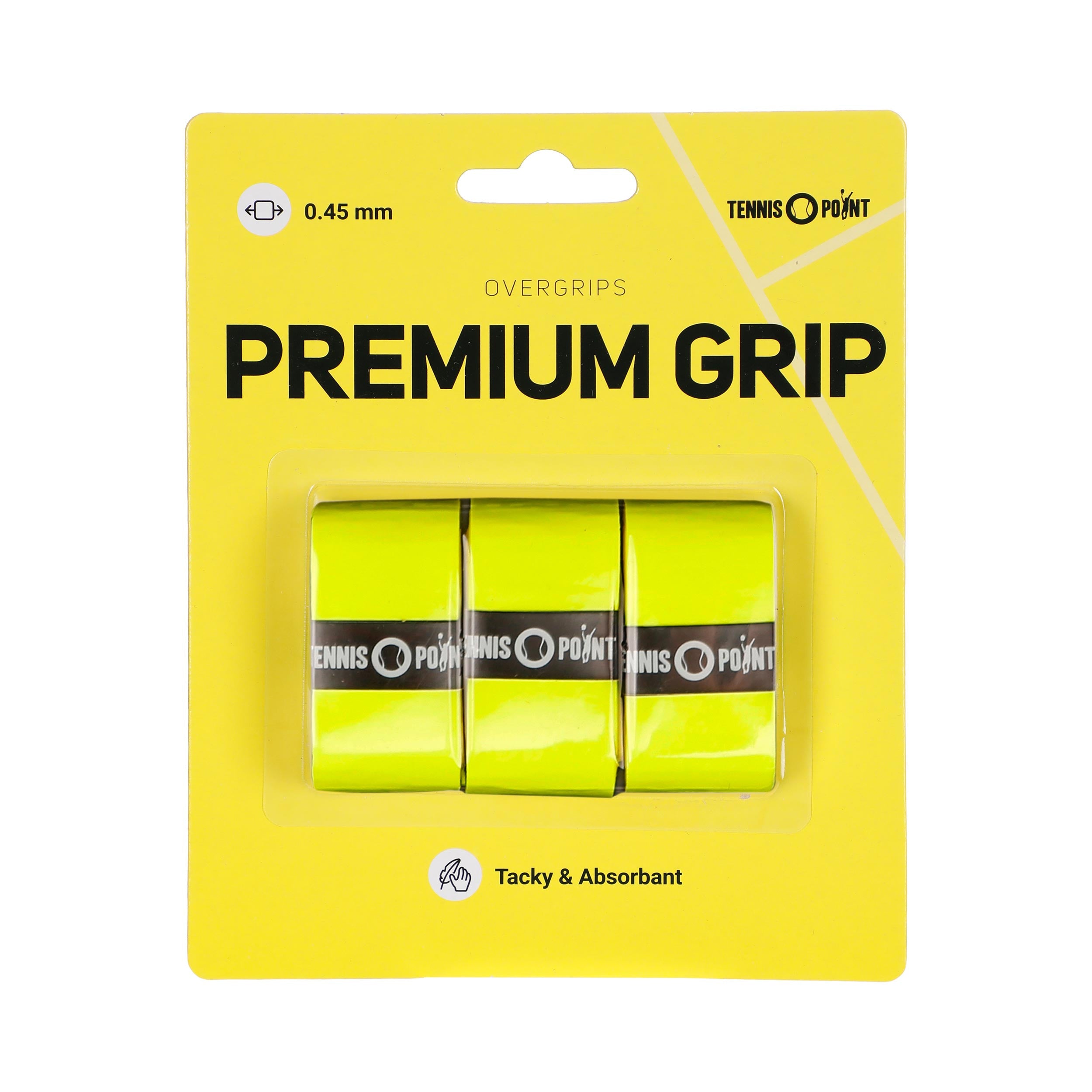 Tennis-Point Premium Grip Opakowanie 3 Szt.-Żółty