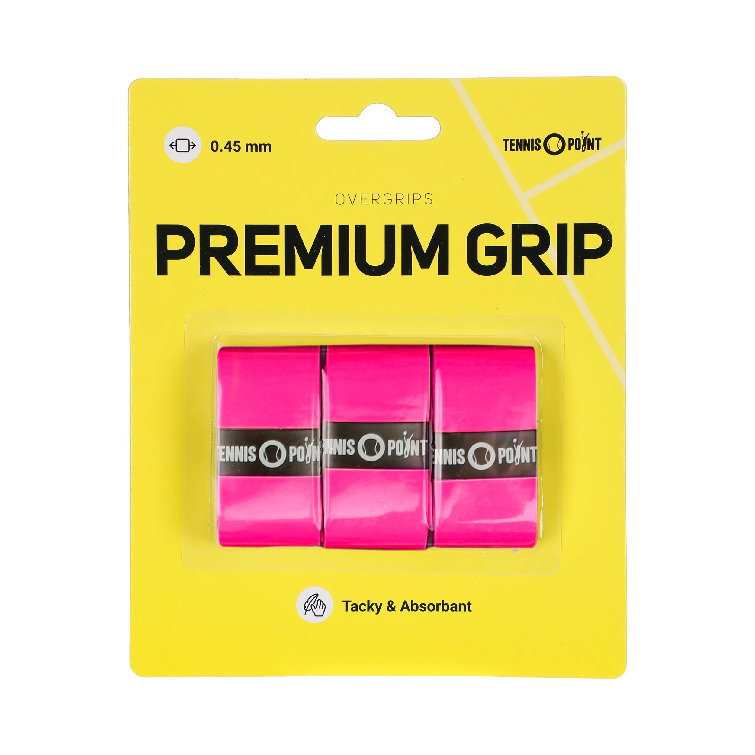 Tennis-Point Premium Grip Opakowanie 3 Szt.-Różowy
